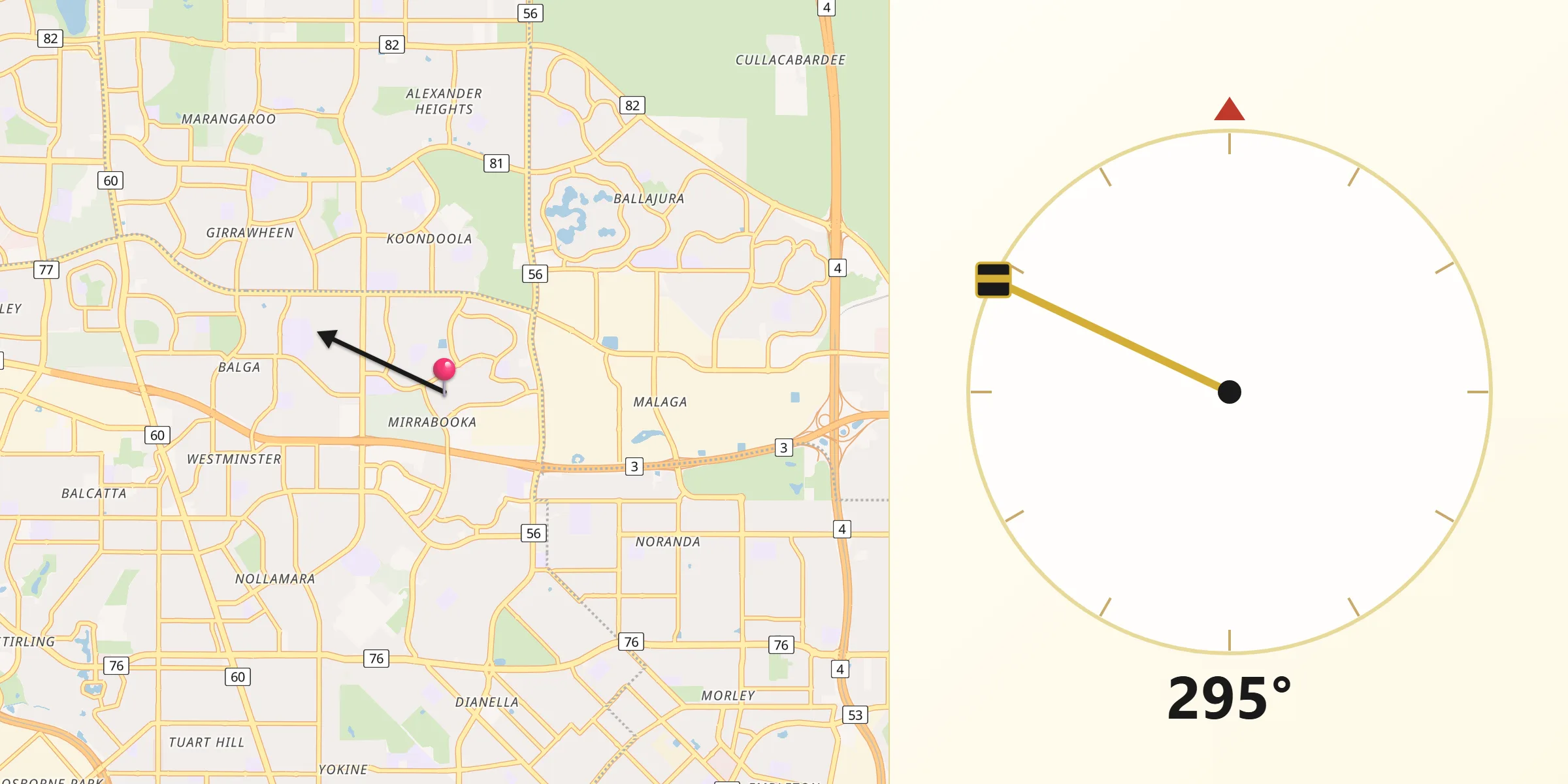 Qibla Direction from Mirrabooka