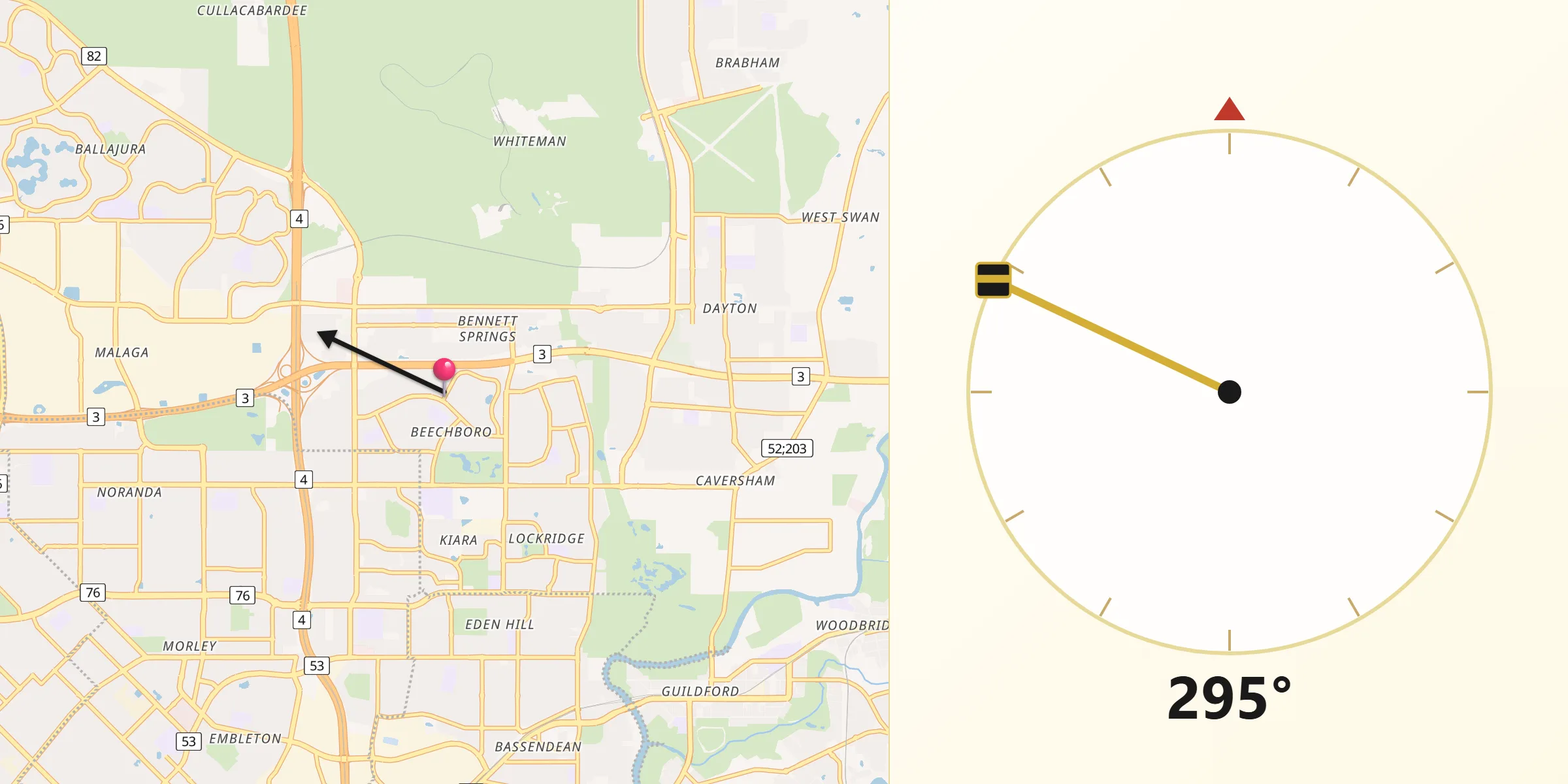 Qibla Direction from Beechboro