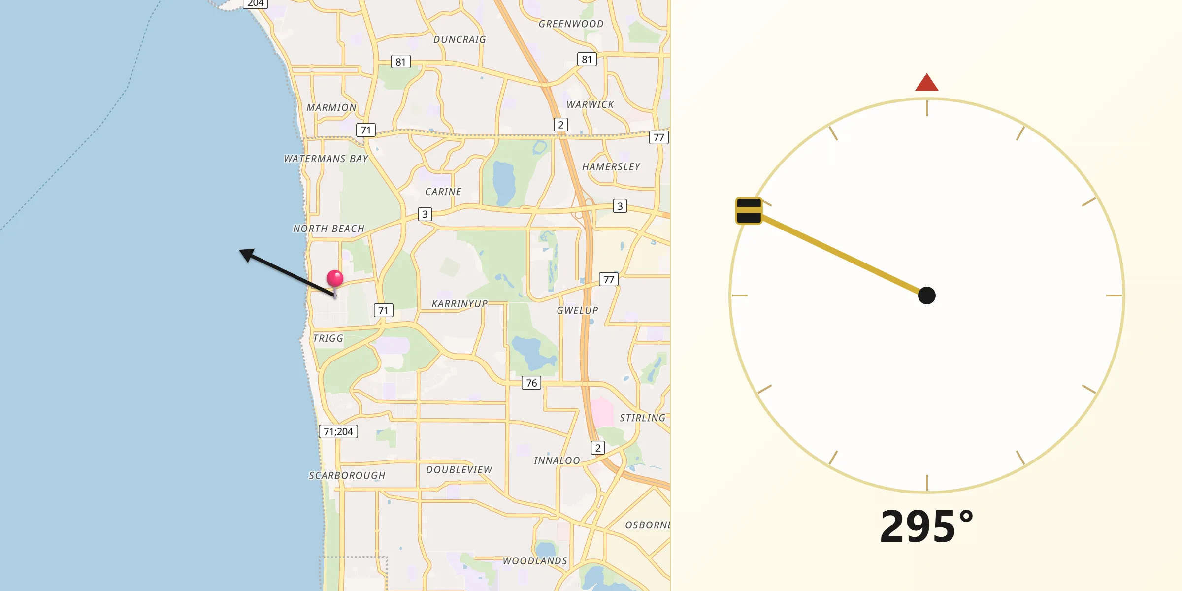 Qibla Direction from Trigg