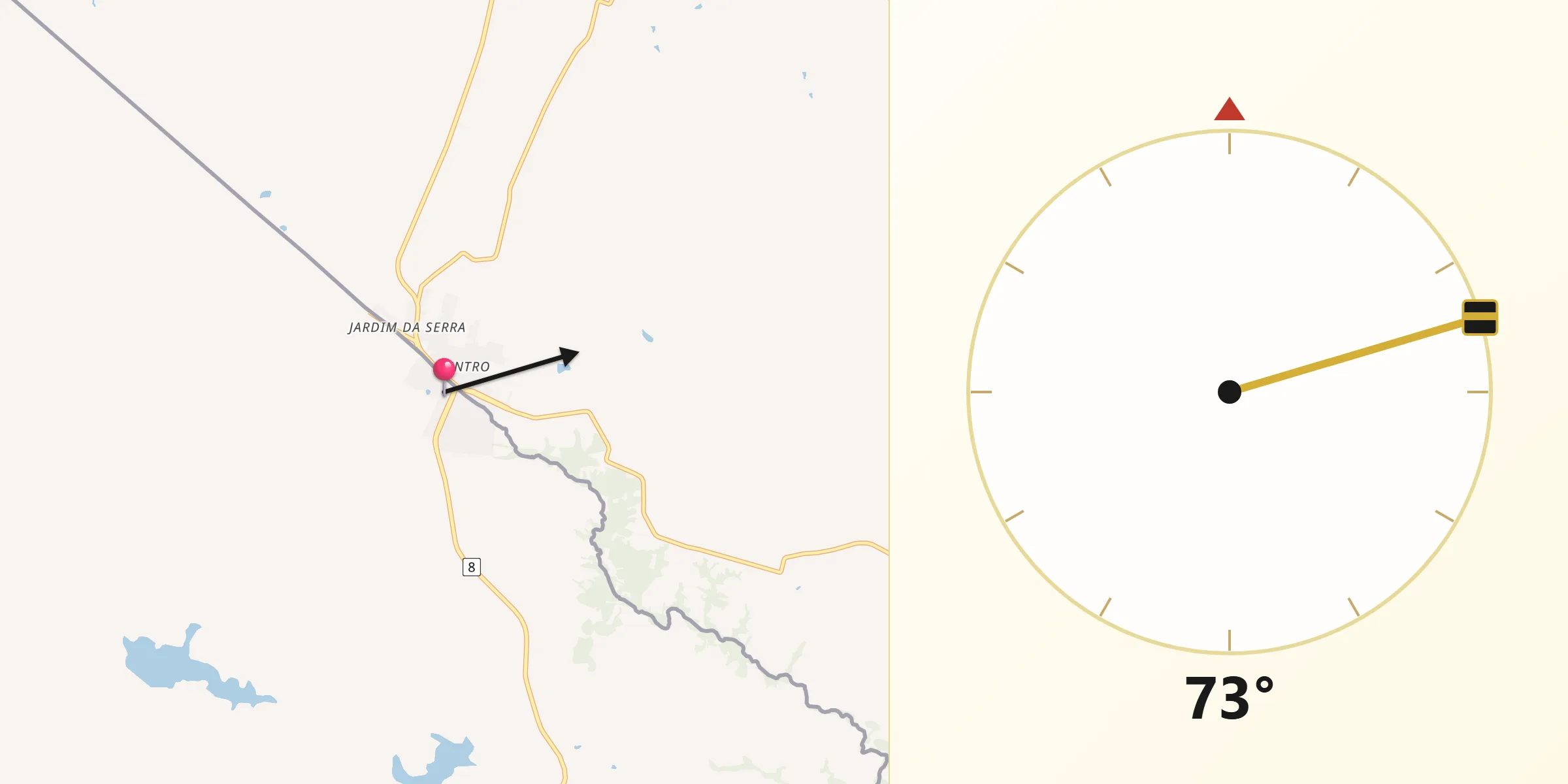 Dirección de la Qibla desde Aceguá