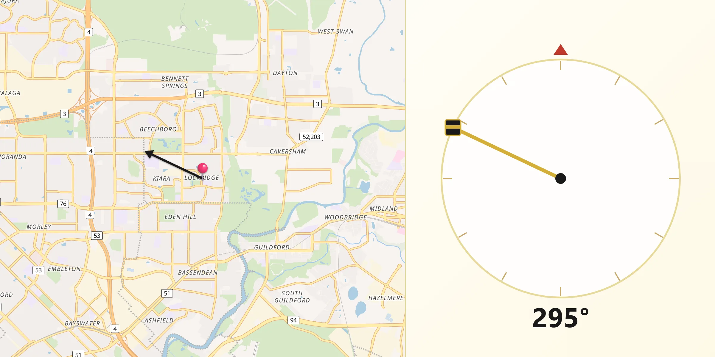 Qibla Direction from Lockridge