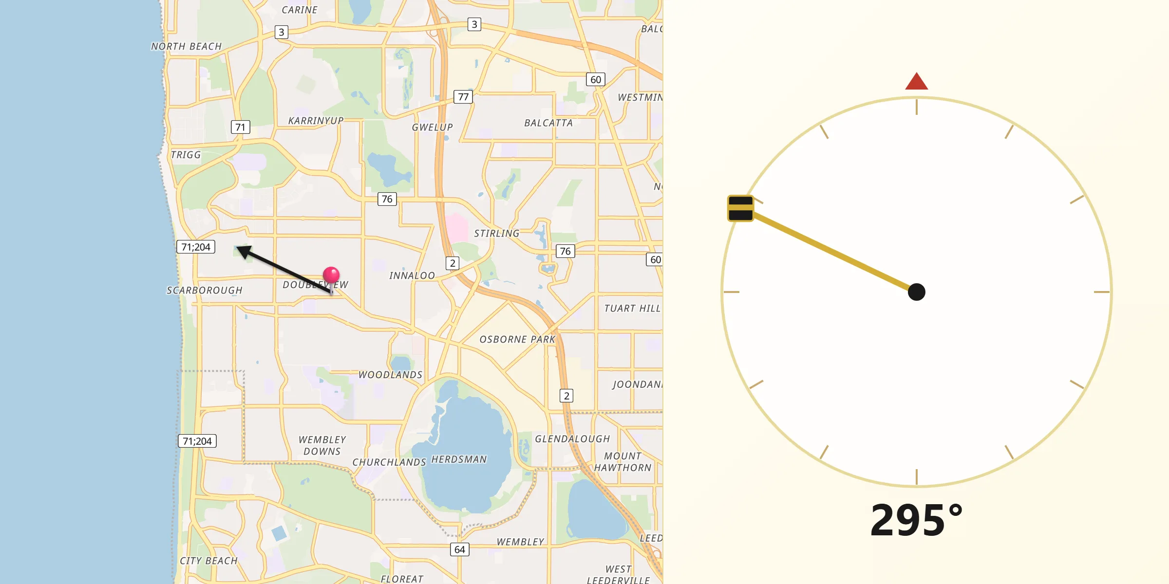 Qibla Direction from Doubleview