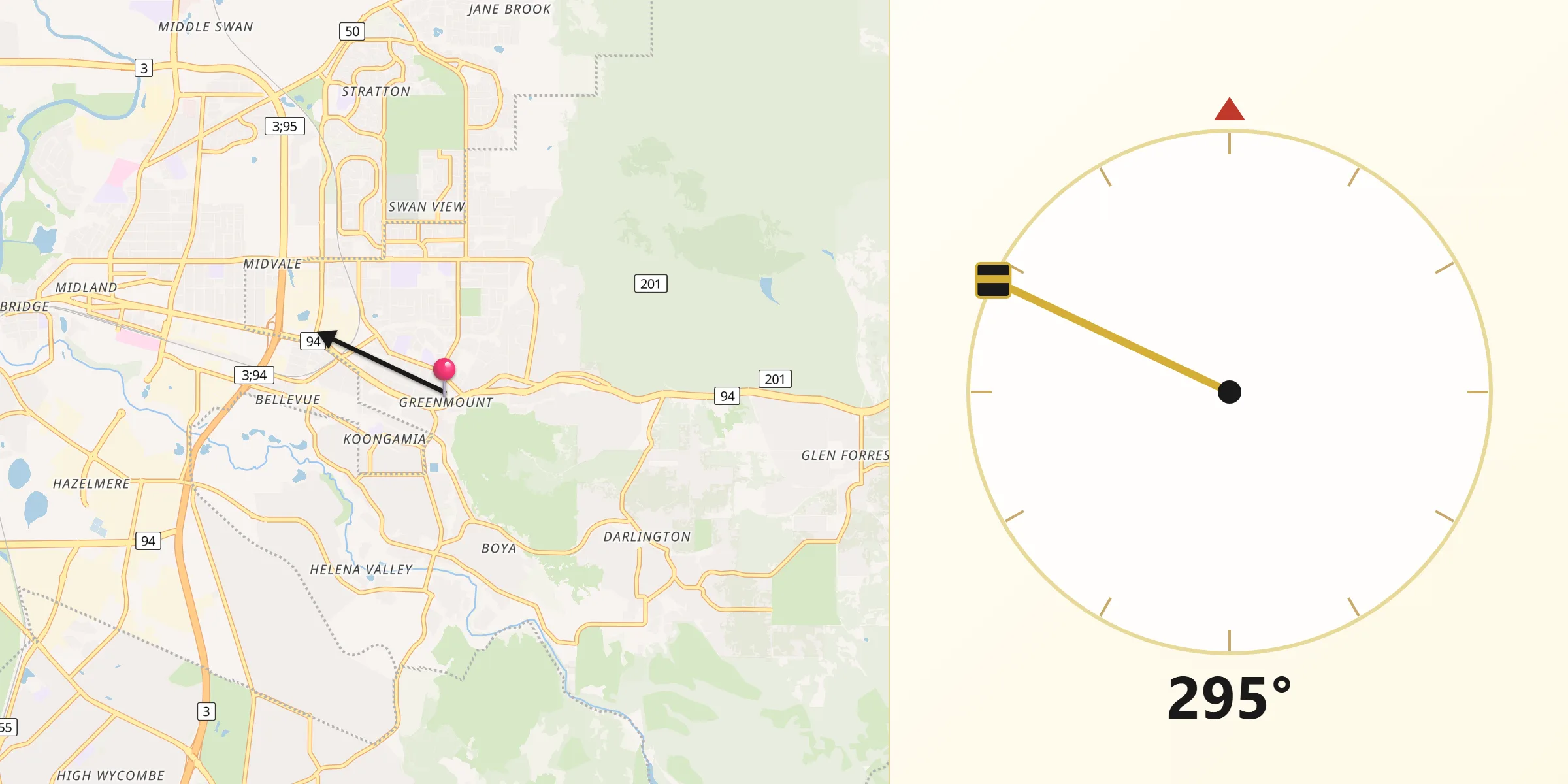 Qibla Direction from Greenmount