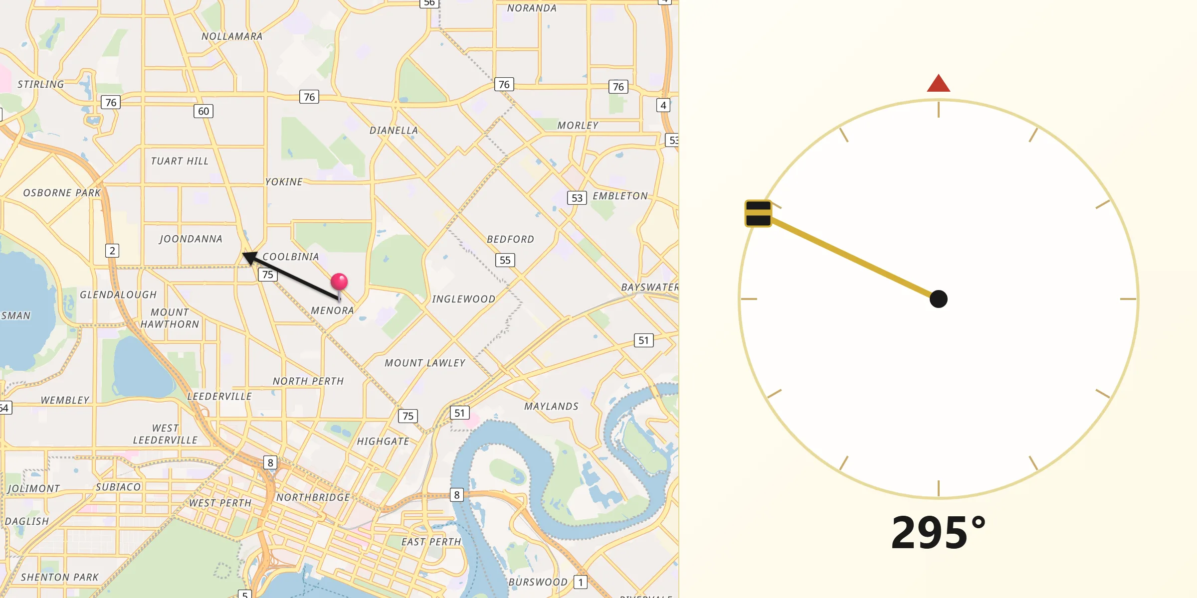 Qibla Direction from Menora