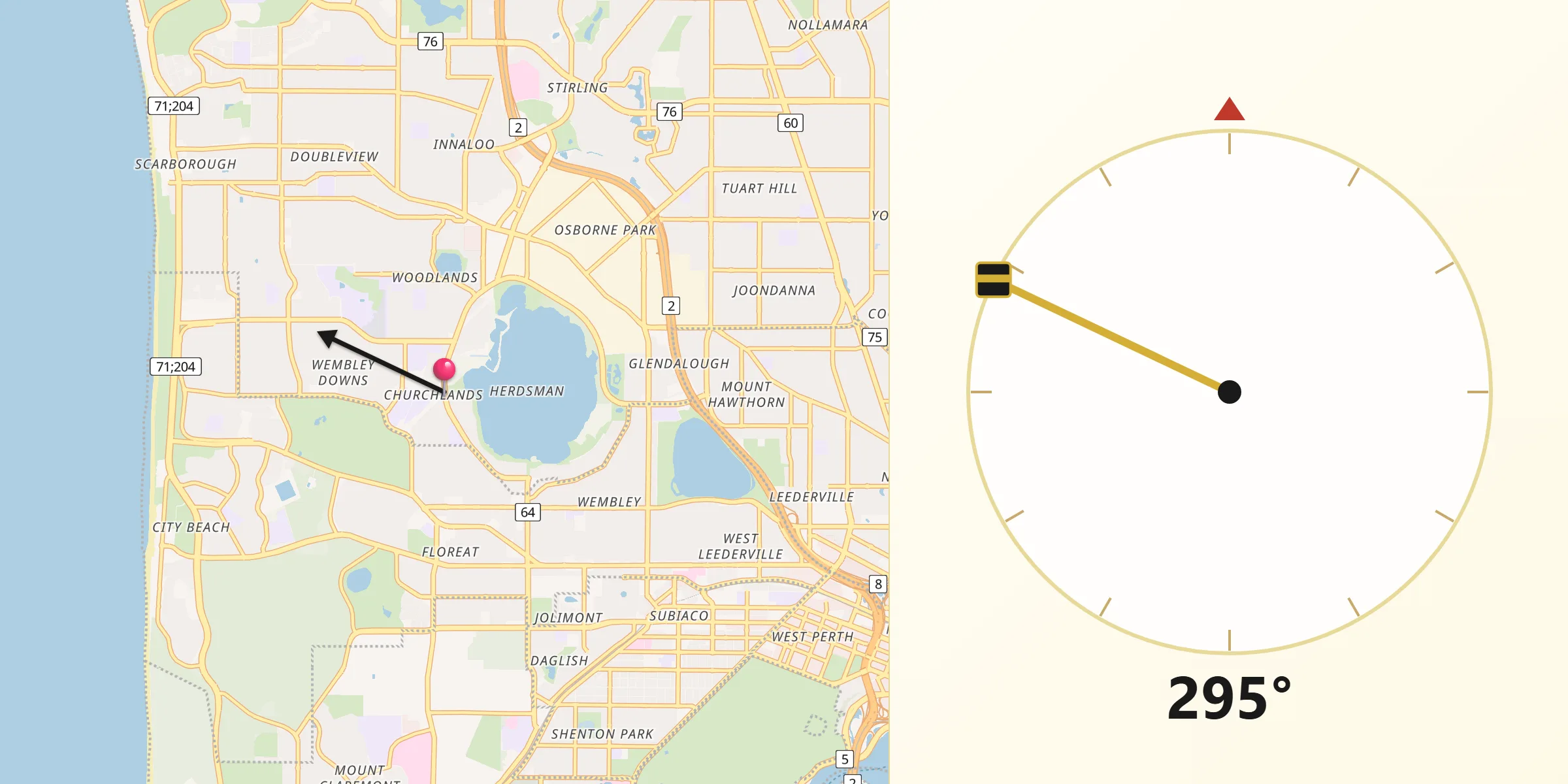 Qibla Direction from Churchlands