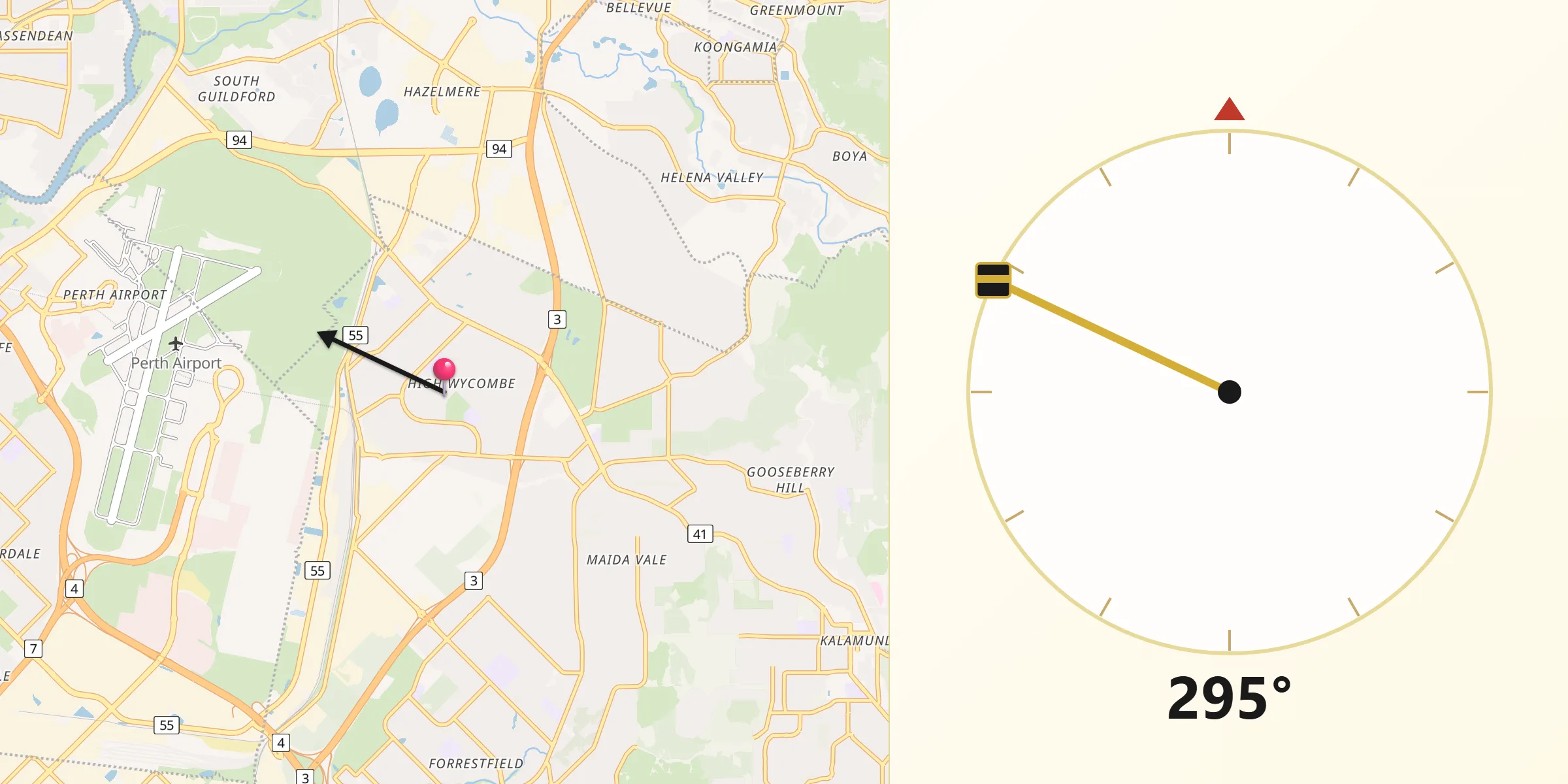 Qibla Direction from High Wycombe