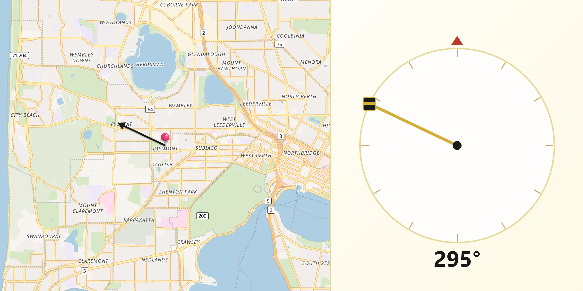 Qibla Direction from Jolimont