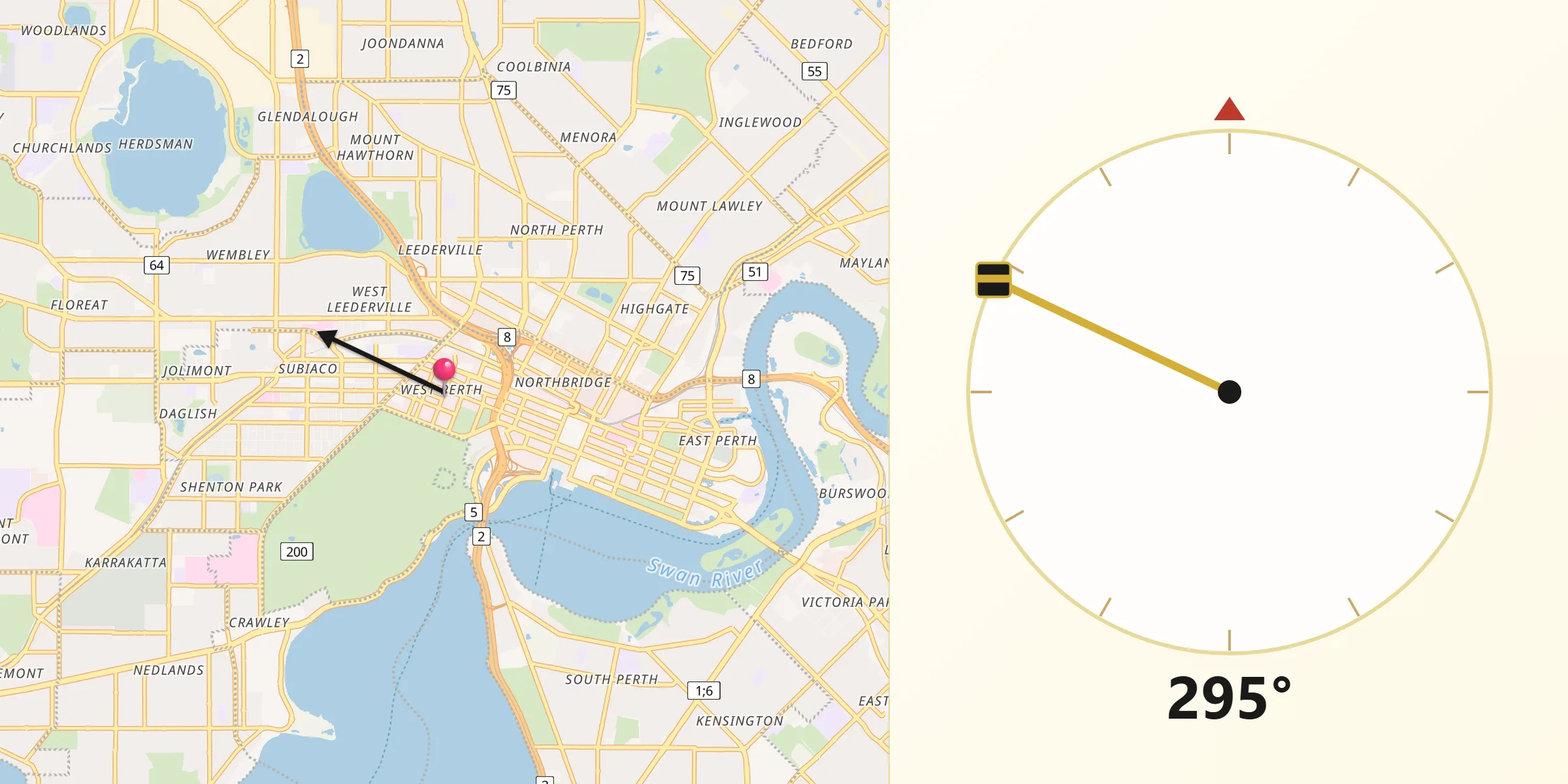 Qibla Direction from West Perth