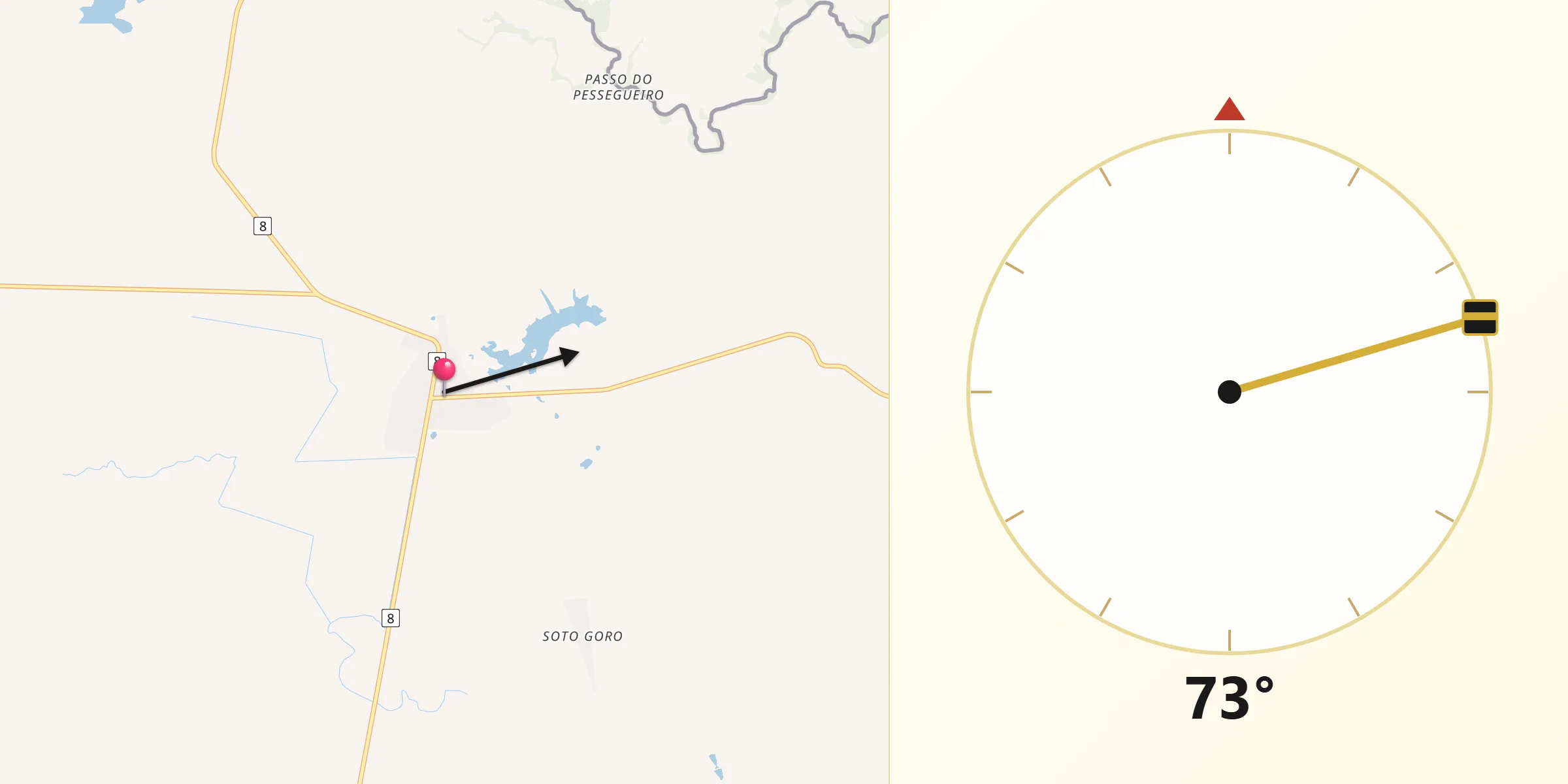 Dirección de la Qibla desde Isidoro Noblía
