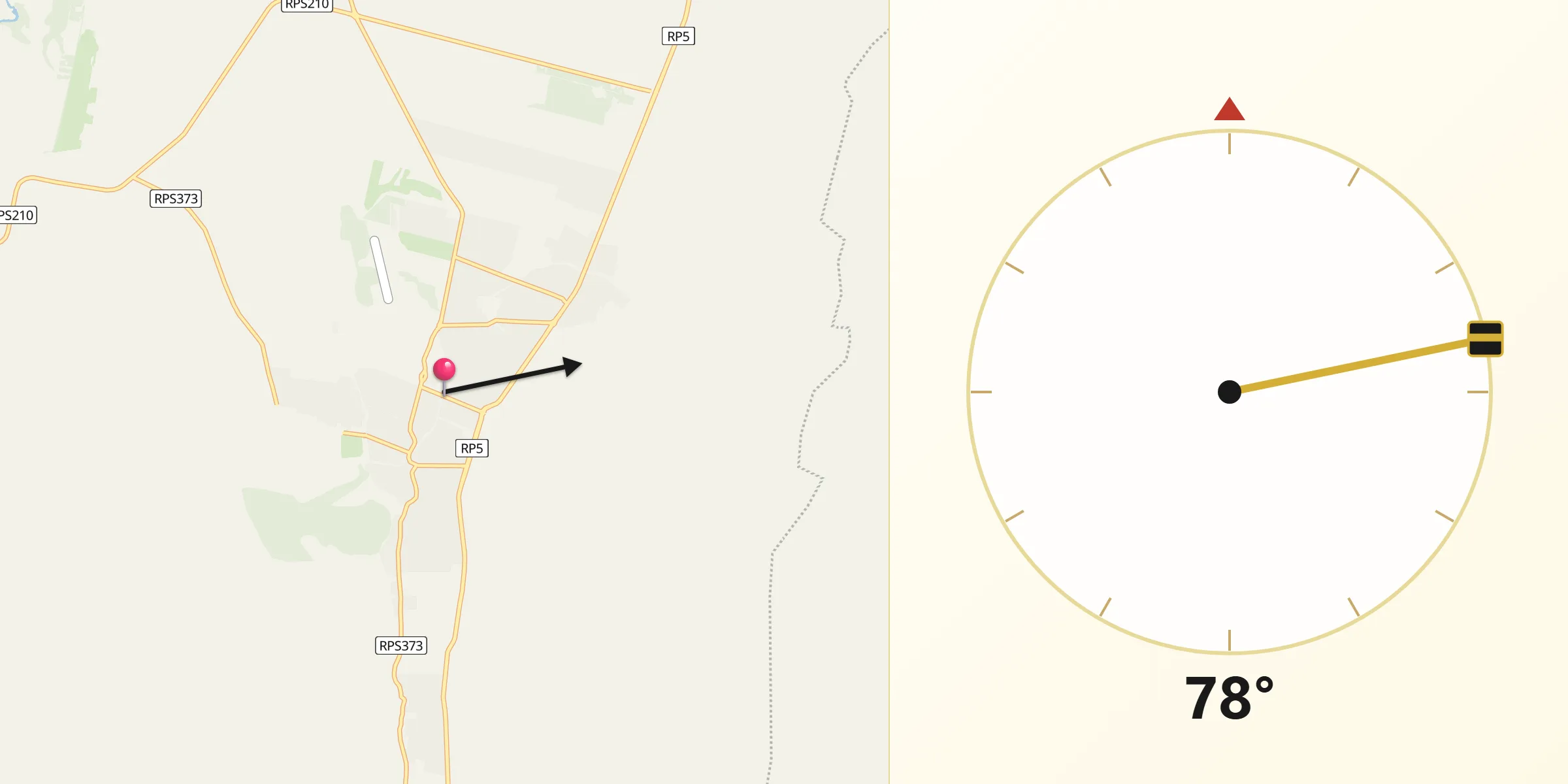 Dirección de la Qibla desde Villa General Belgrano
