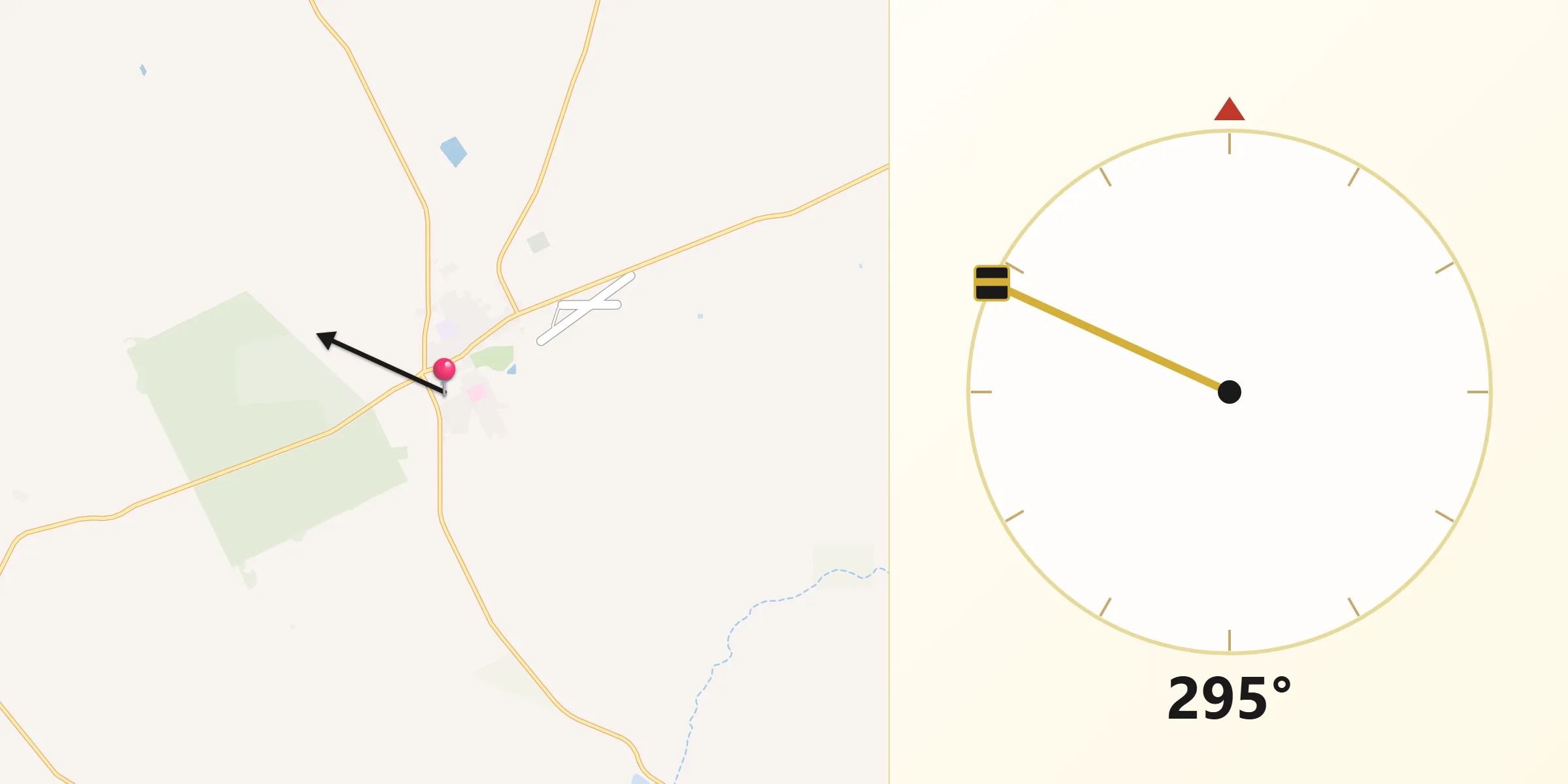 Qibla Direction from Quairading