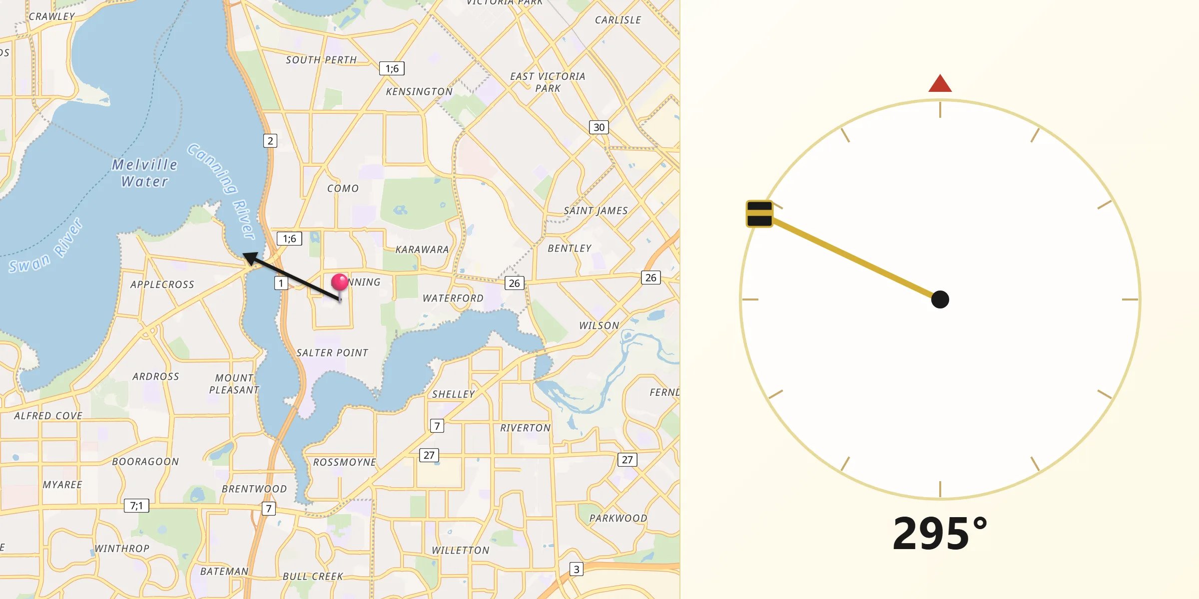 Qibla Direction from Manning