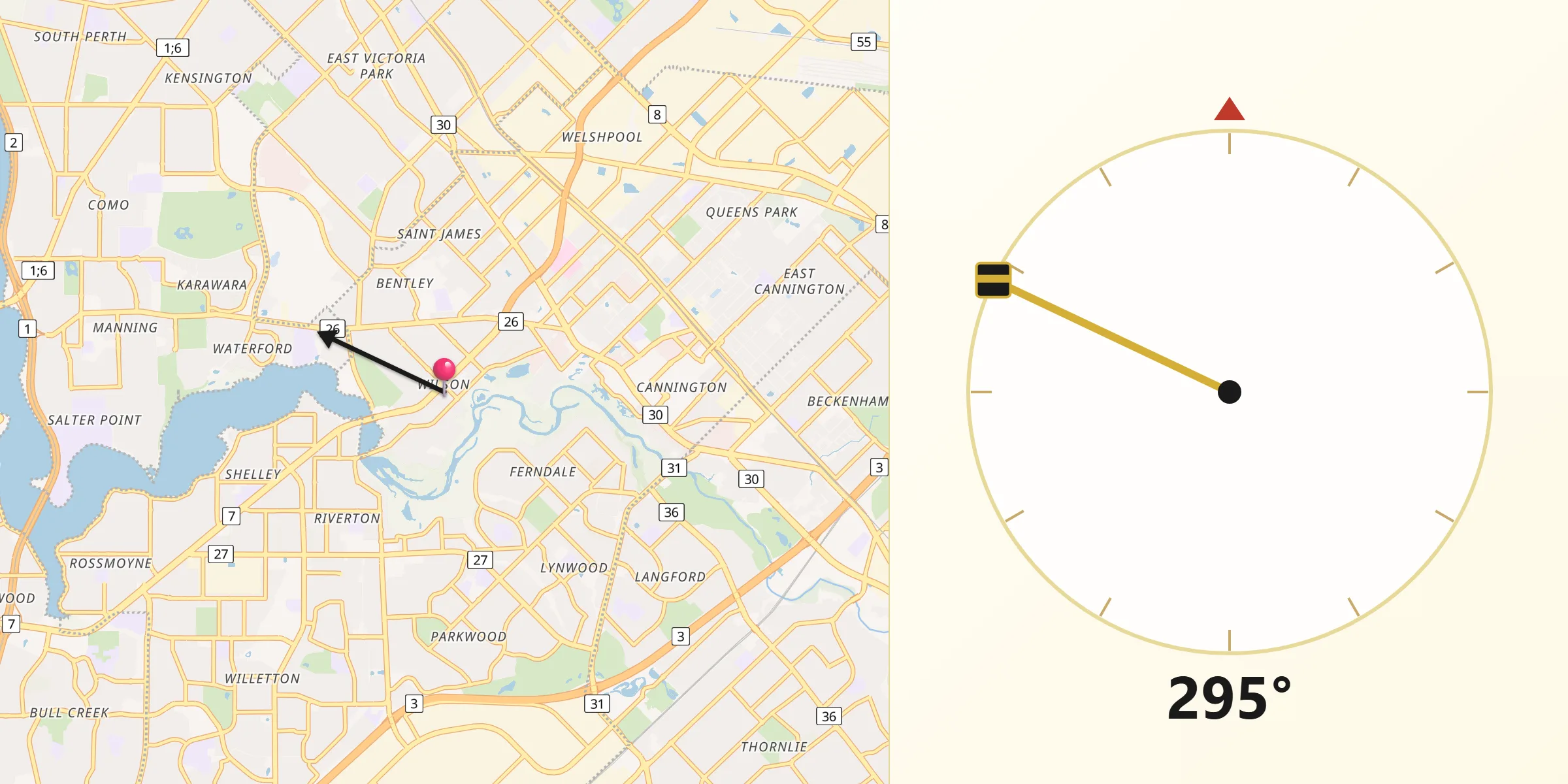 Qibla Direction from Wilson