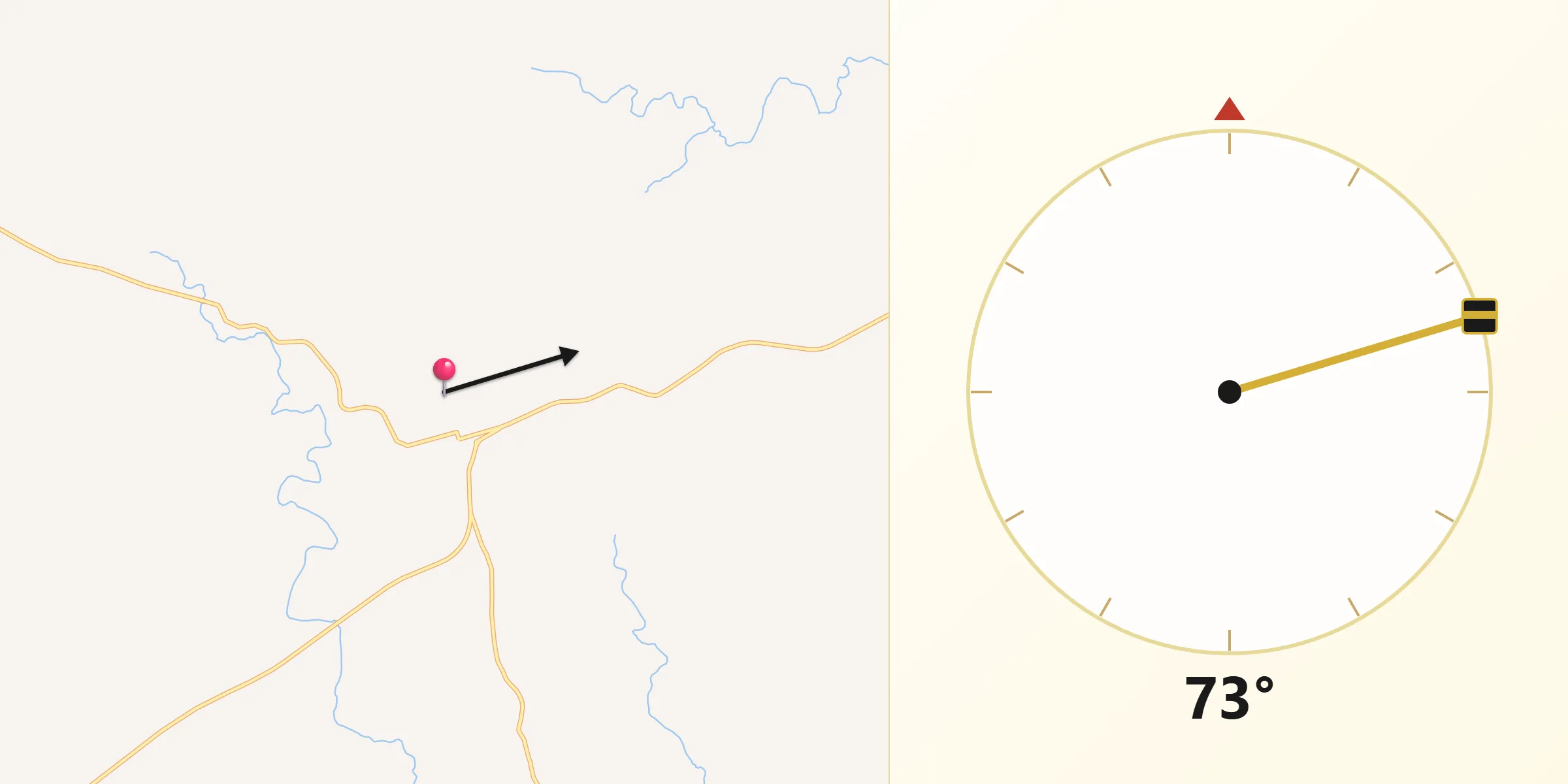 Direção da Qibla a partir de Herval