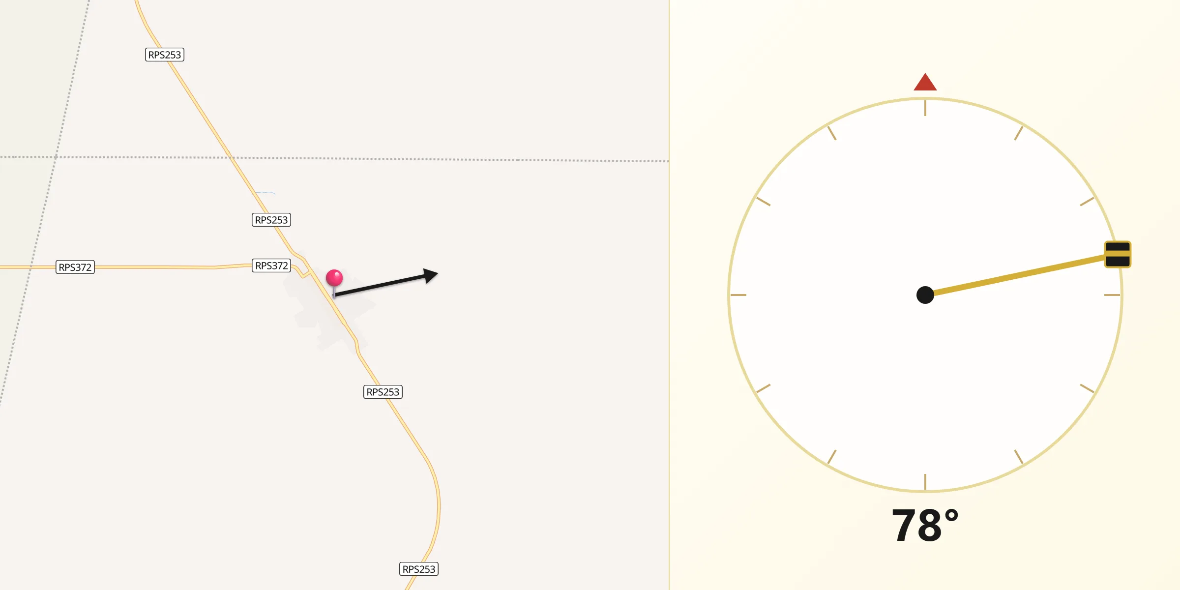 Dirección de la Qibla desde Corralito