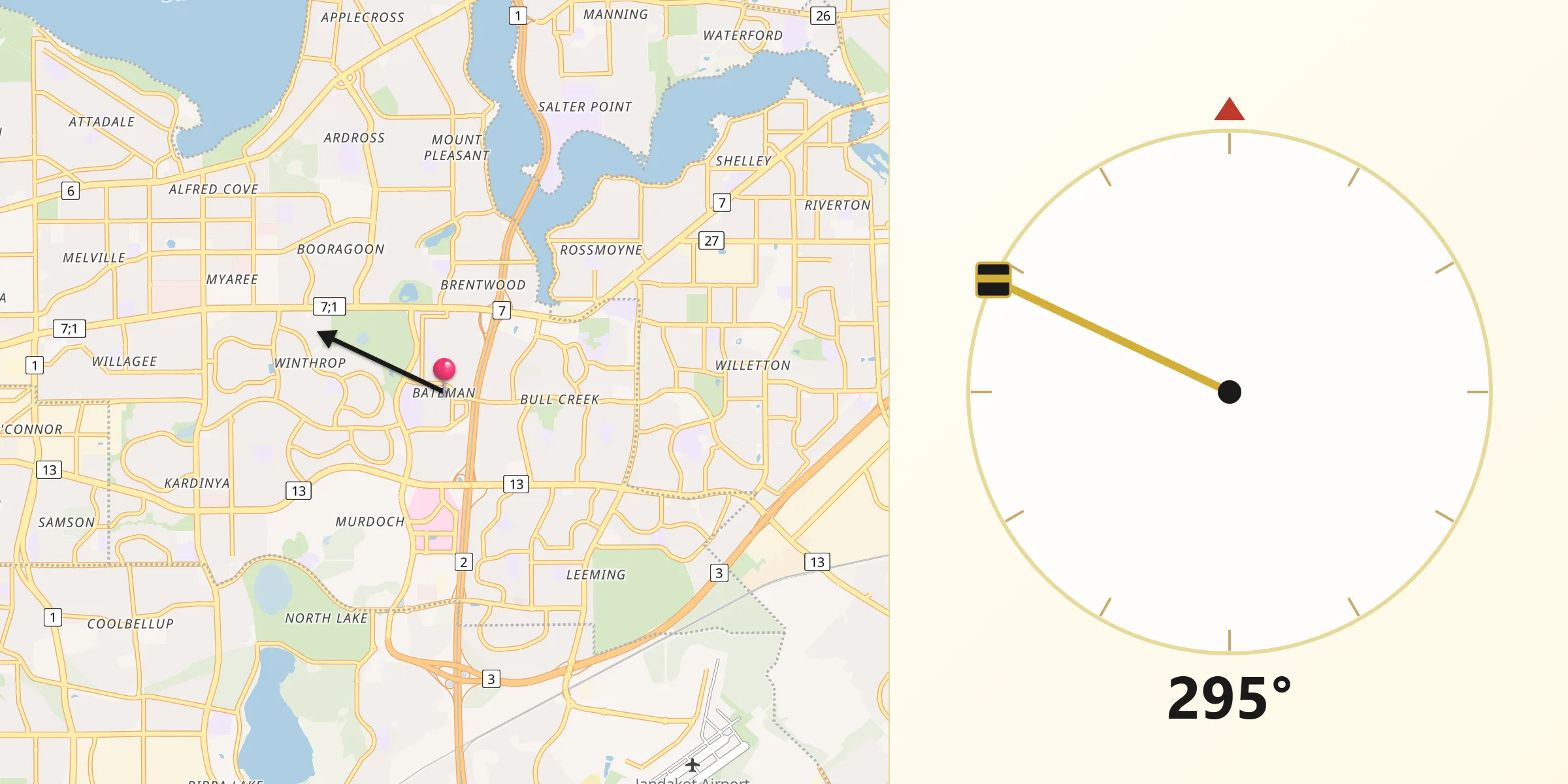 Qibla Direction from Bateman