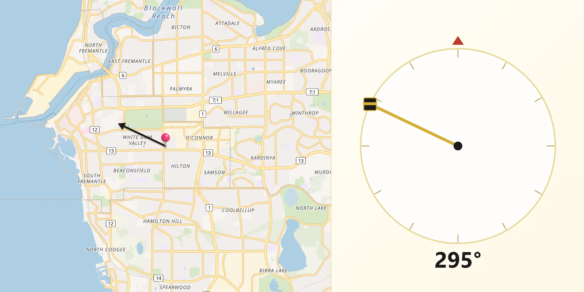 Qibla Direction from Hilton