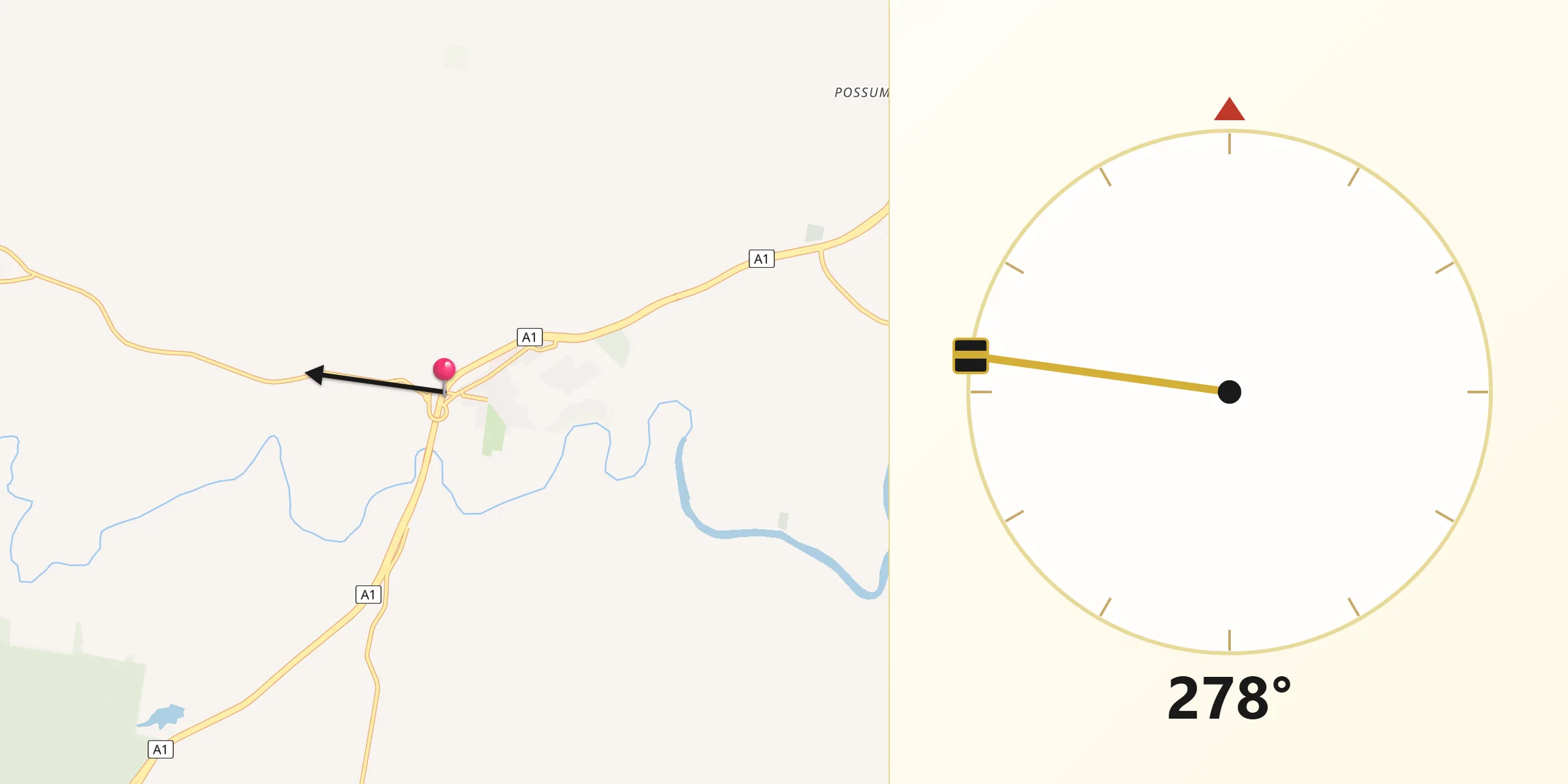 Qibla Direction from Nabiac