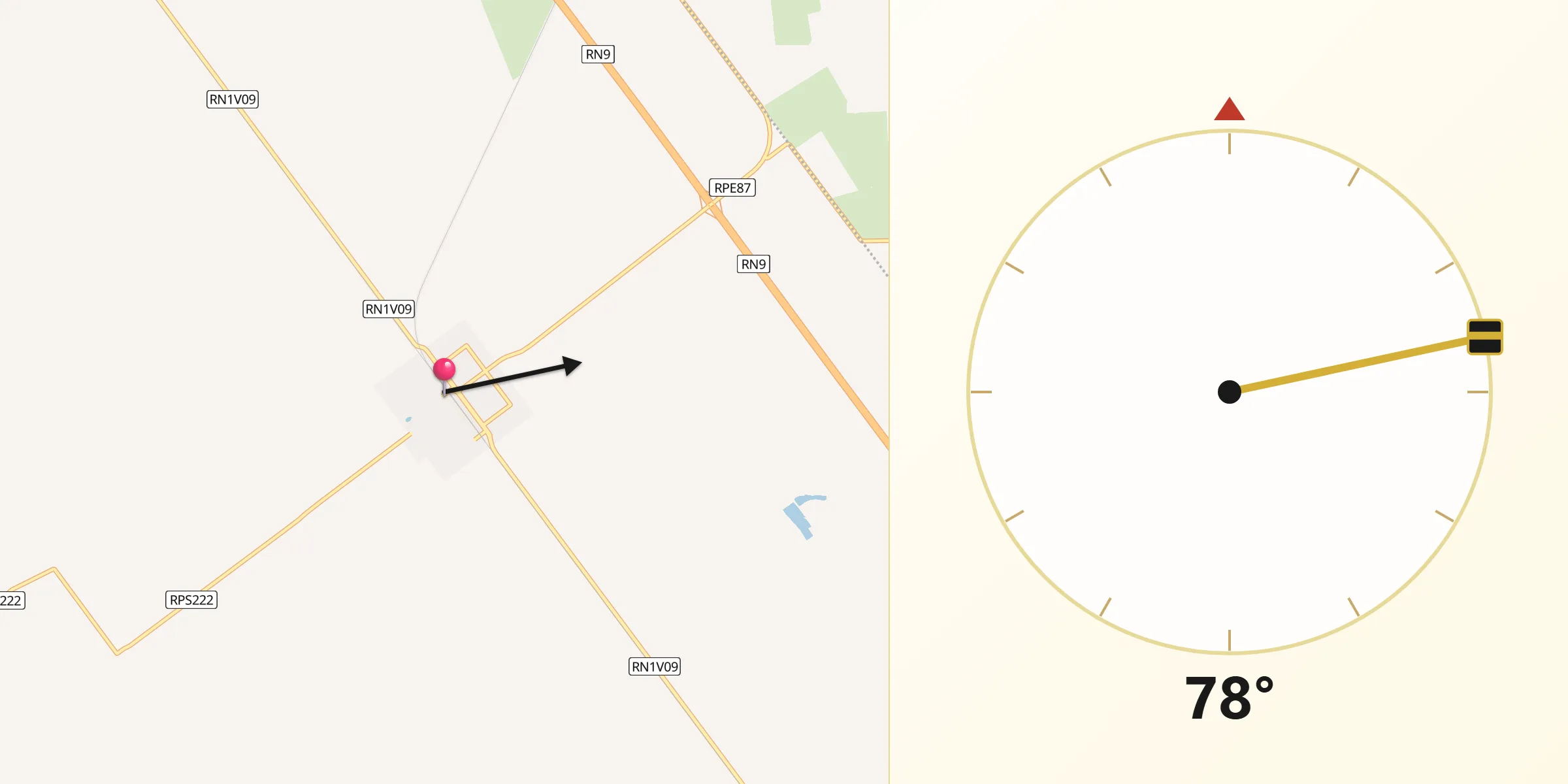 Dirección de la Qibla desde James Craik