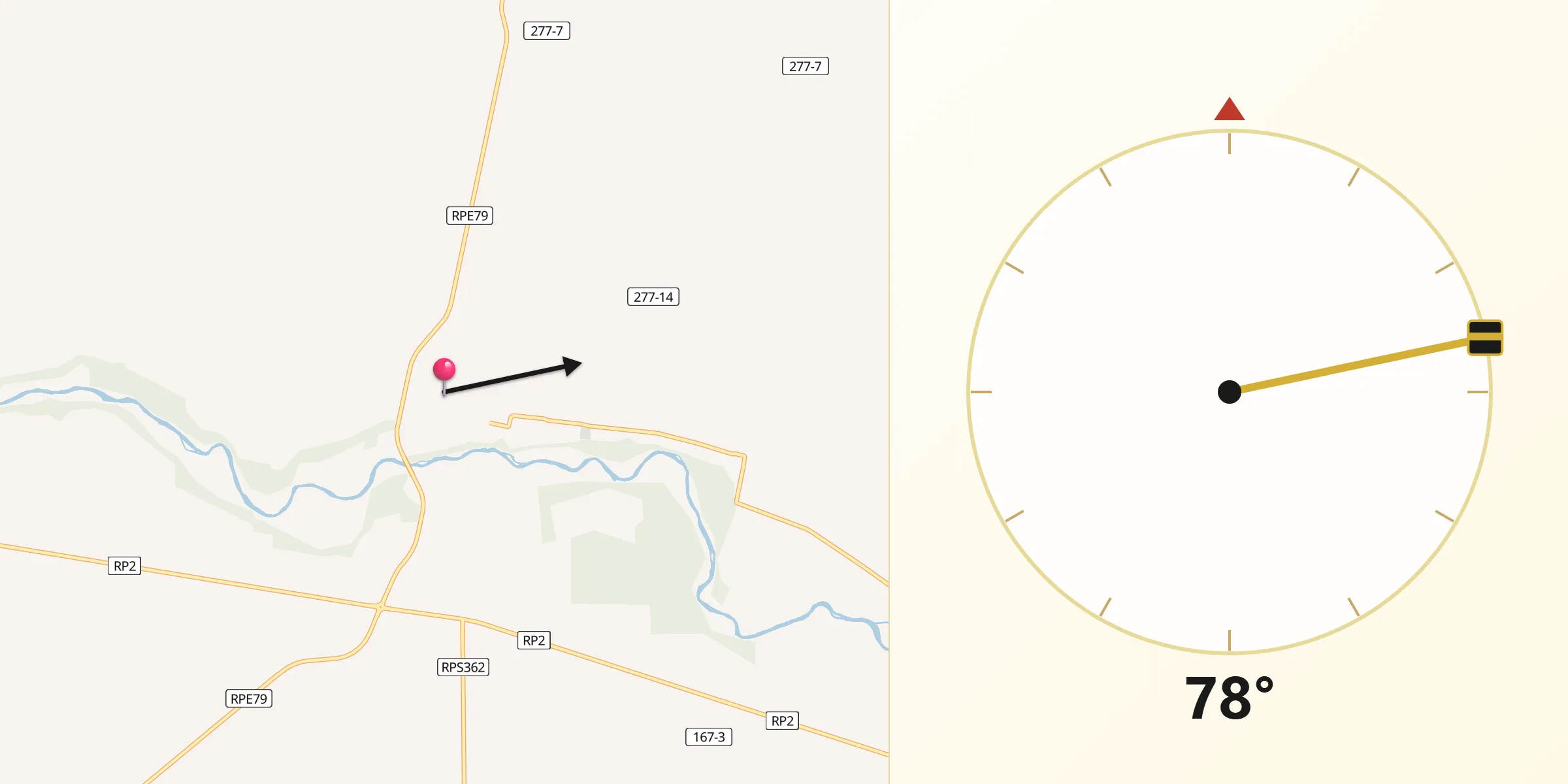Dirección de la Qibla desde Villa Ascasubi