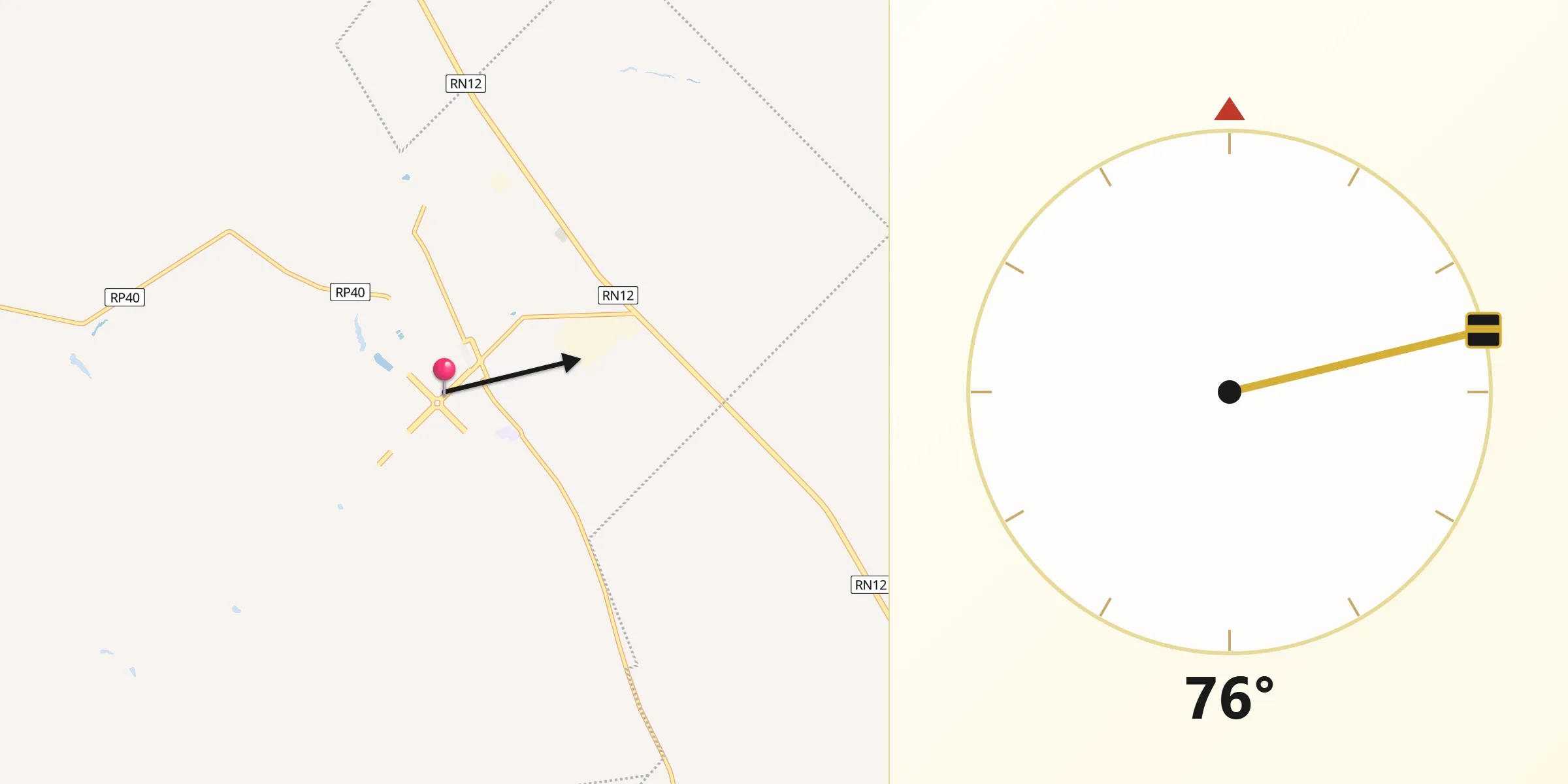 Dirección de la Qibla desde General Ramírez