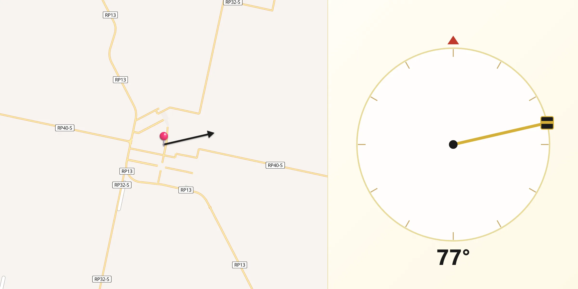 Dirección de la Qibla desde El Trébol