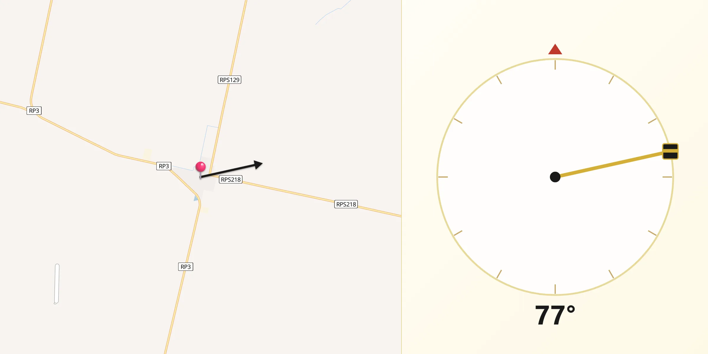 Dirección de la Qibla desde San Antonio de Litín