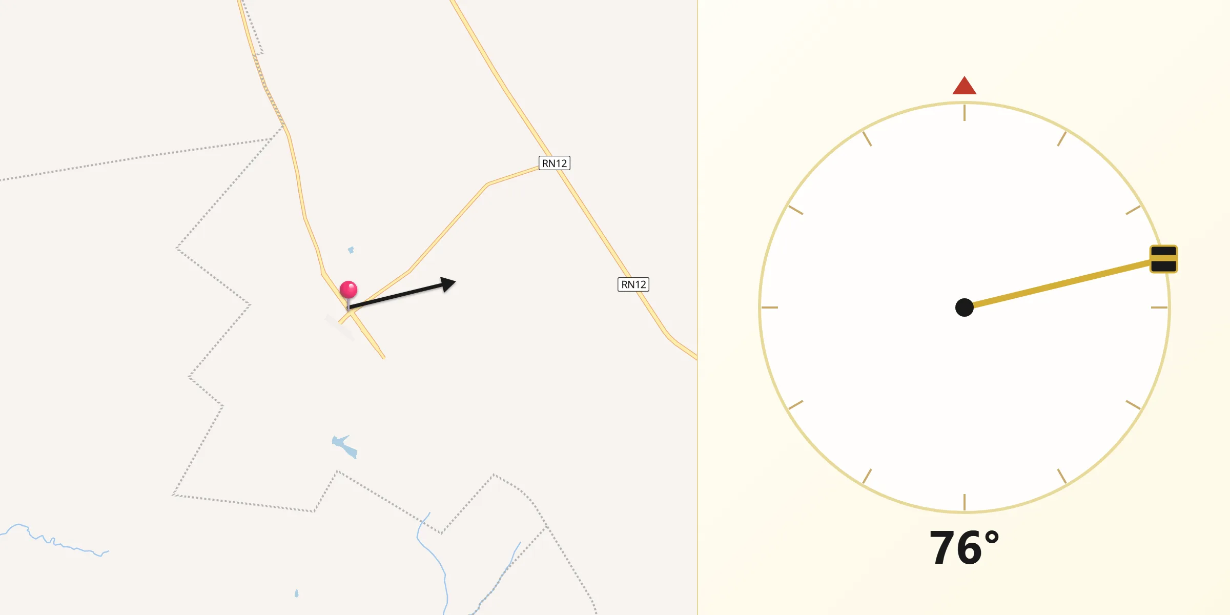 Dirección de la Qibla desde Aranguren