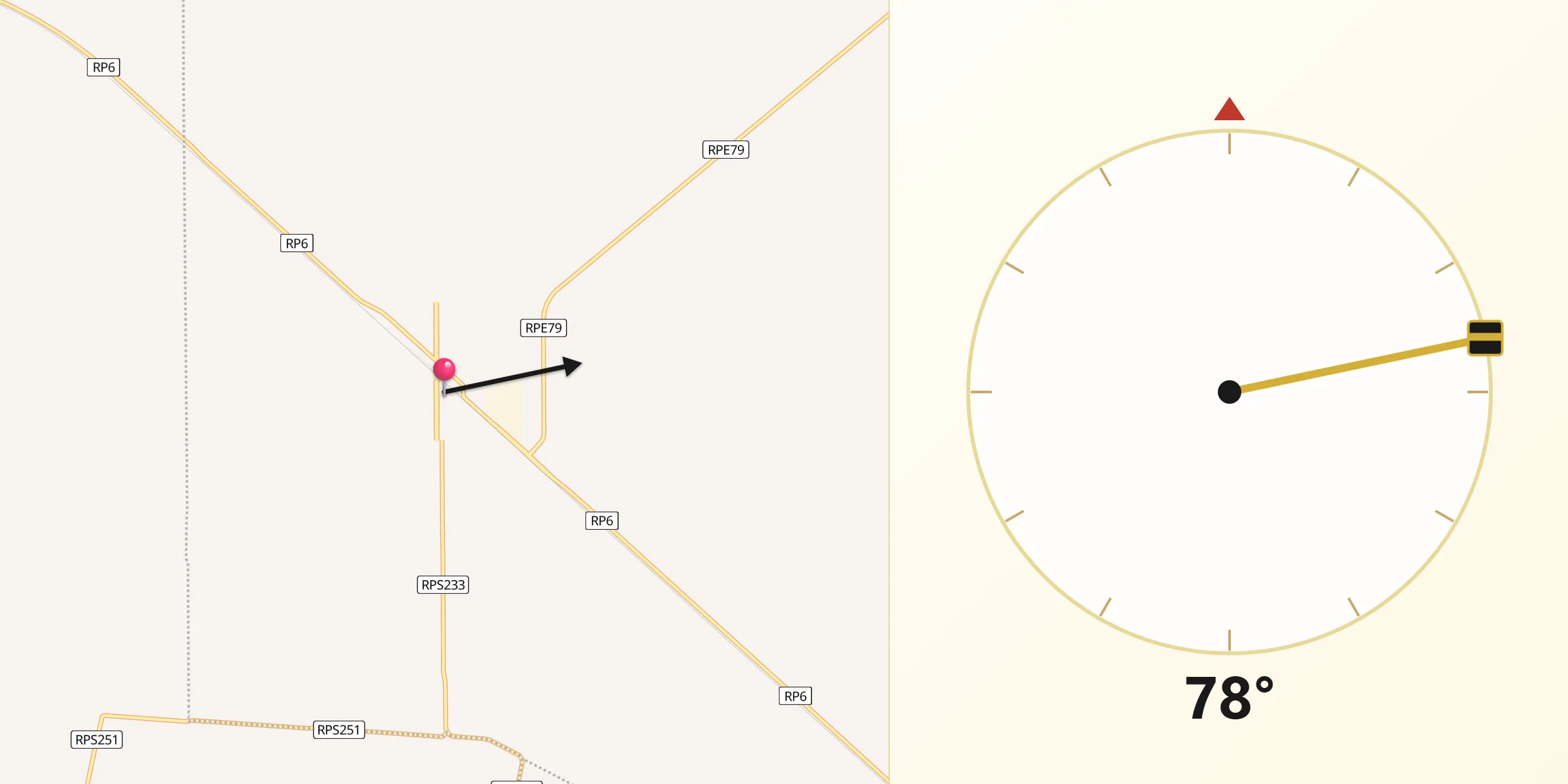 Dirección de la Qibla desde Tancacha