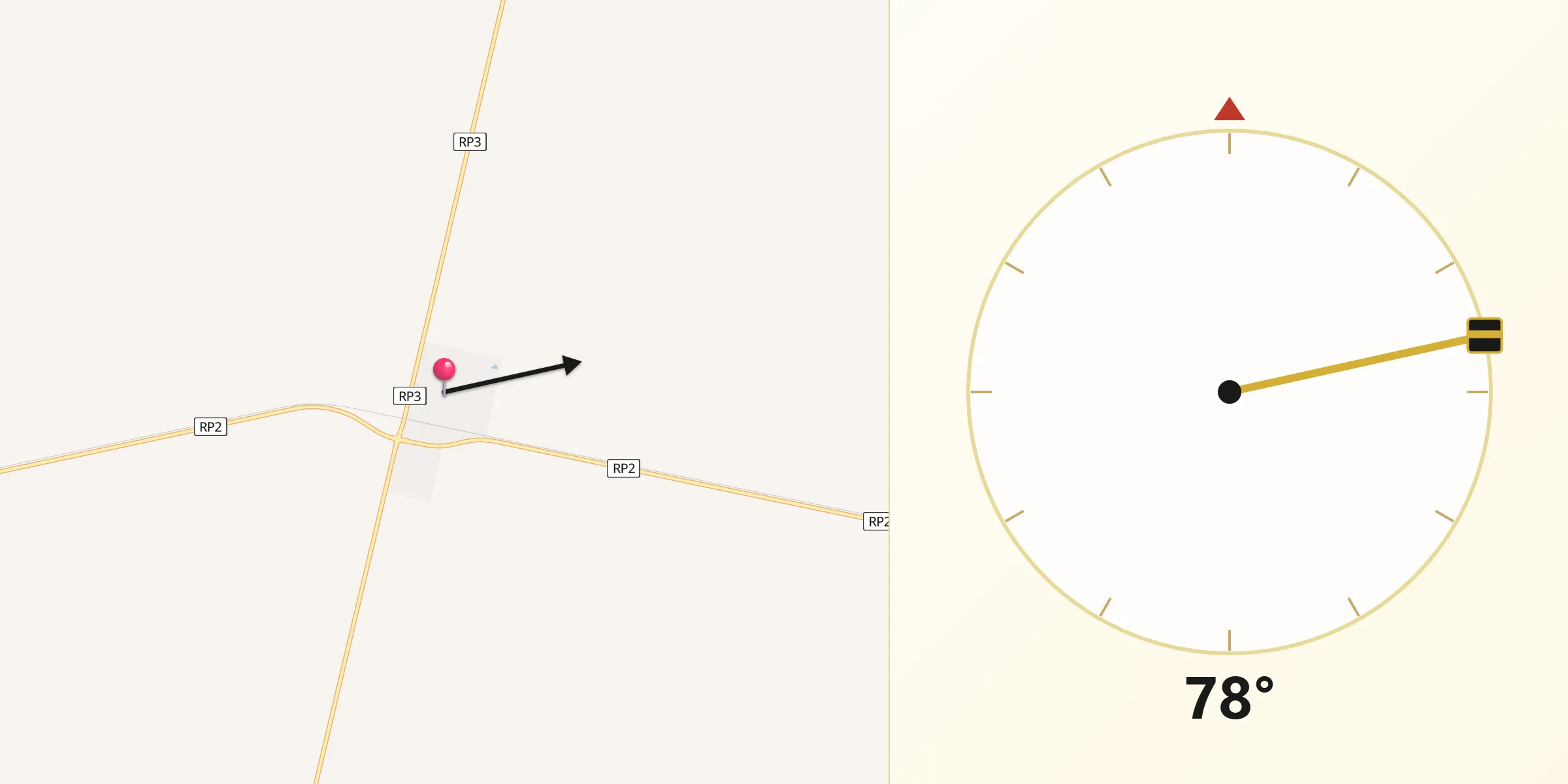Dirección de la Qibla desde Cintra