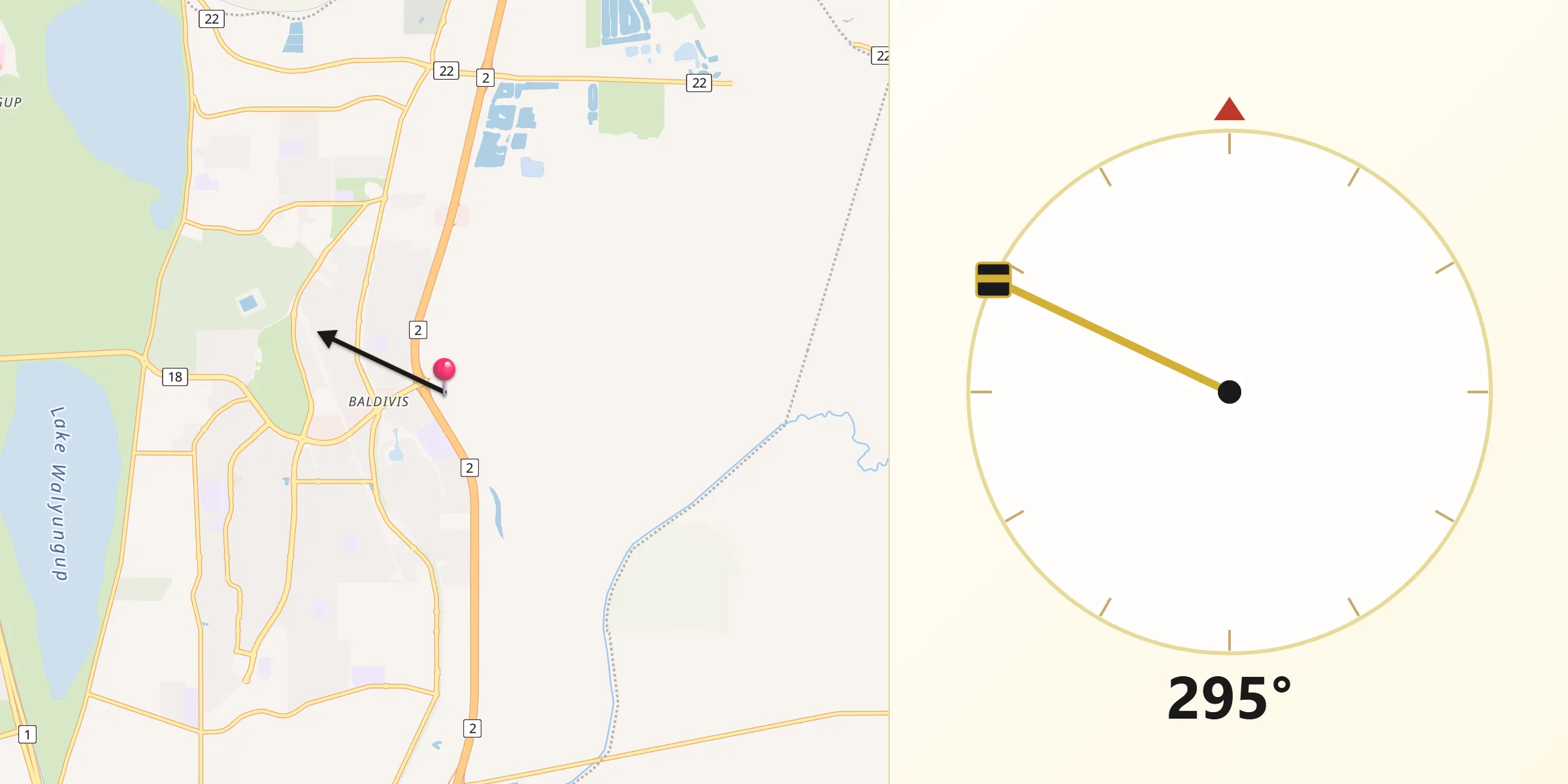 Qibla Direction from Baldivis
