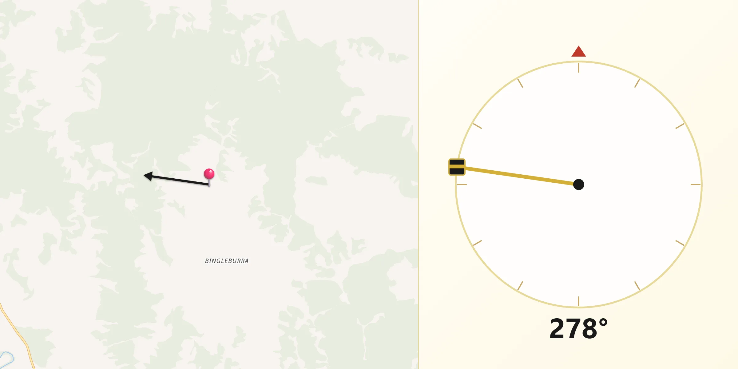 Qibla Direction from Dungog