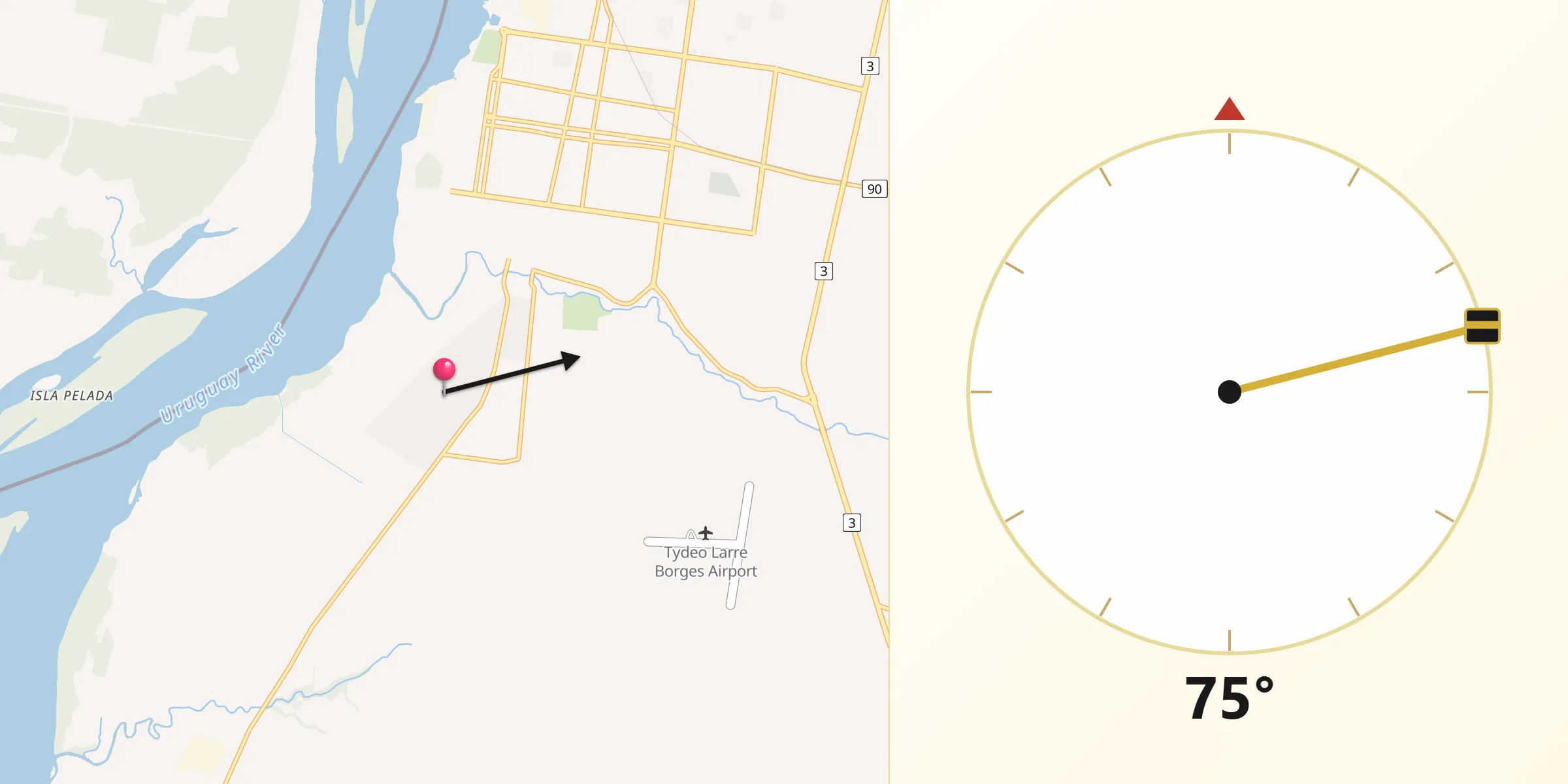 Dirección de la Qibla desde San Félix