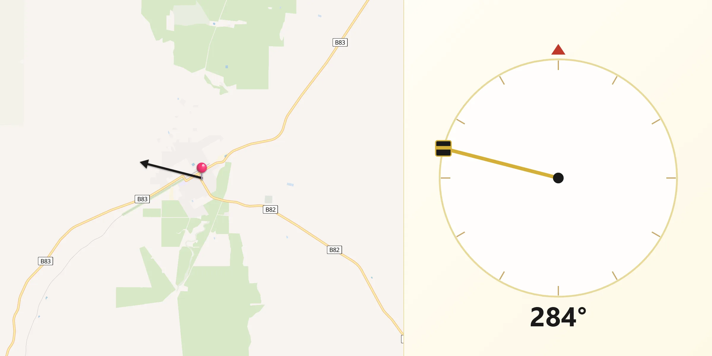Qibla Direction from Quorn