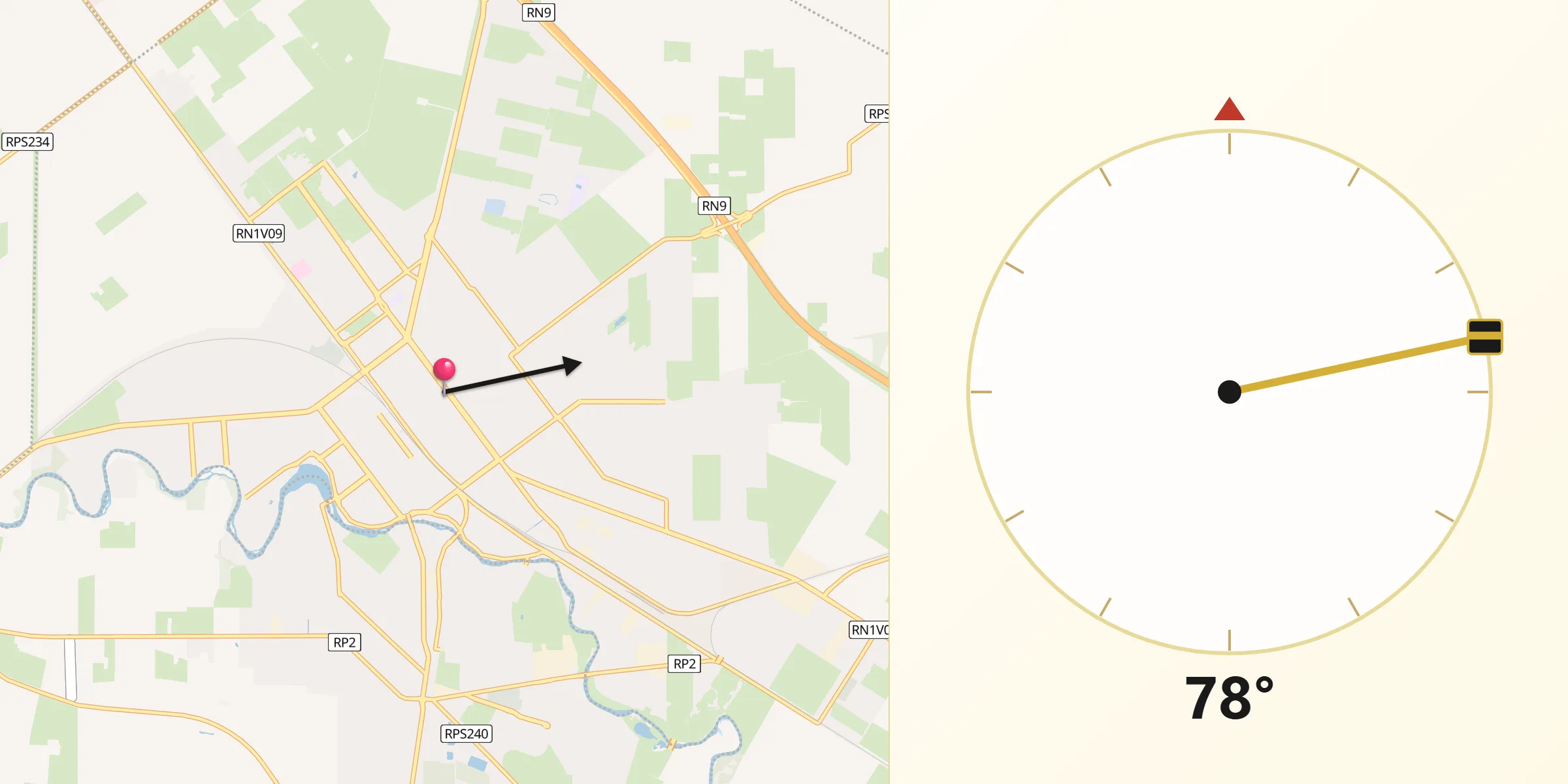 Dirección de la Qibla desde Villa María