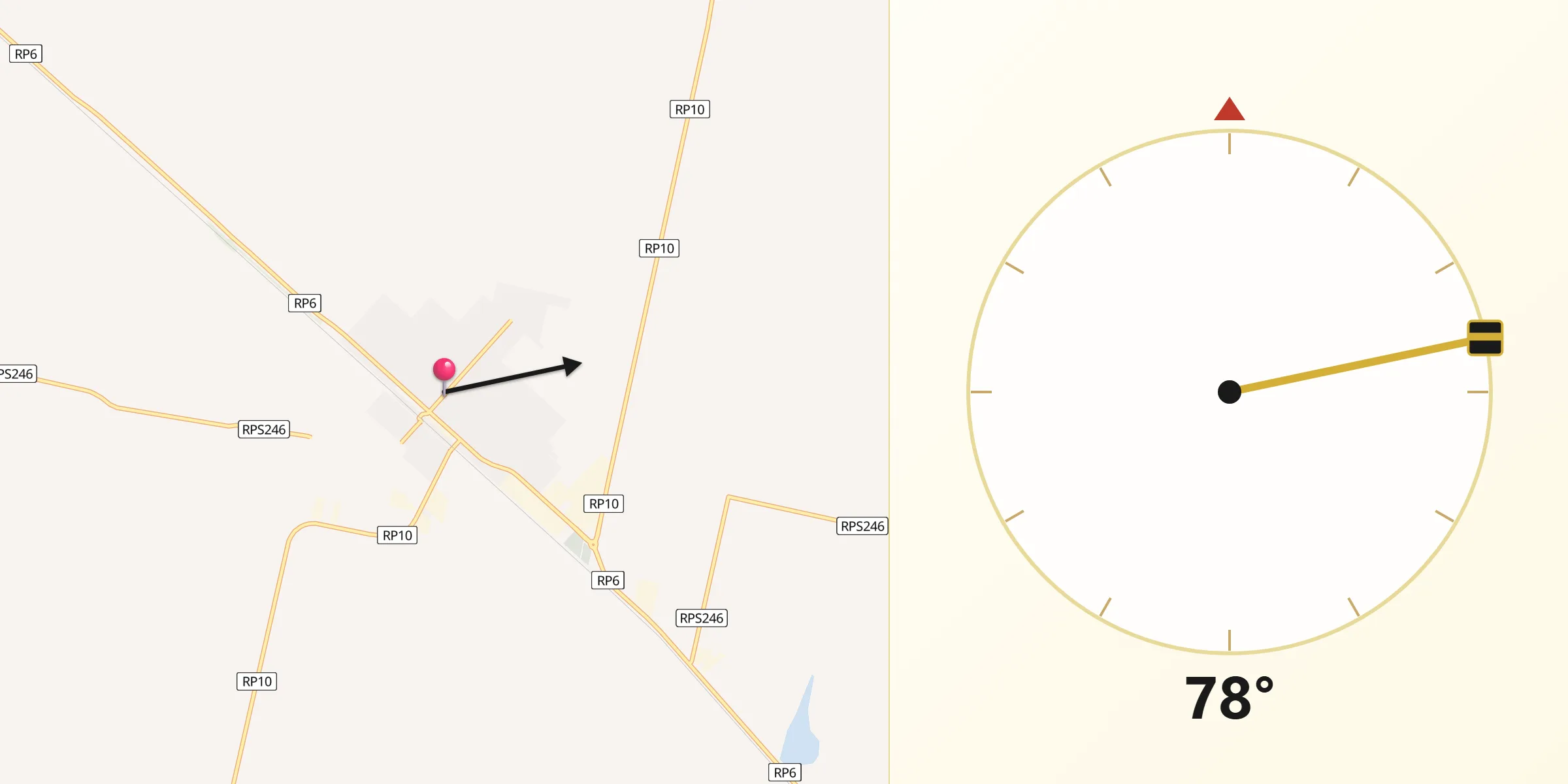 Dirección de la Qibla desde Hernando