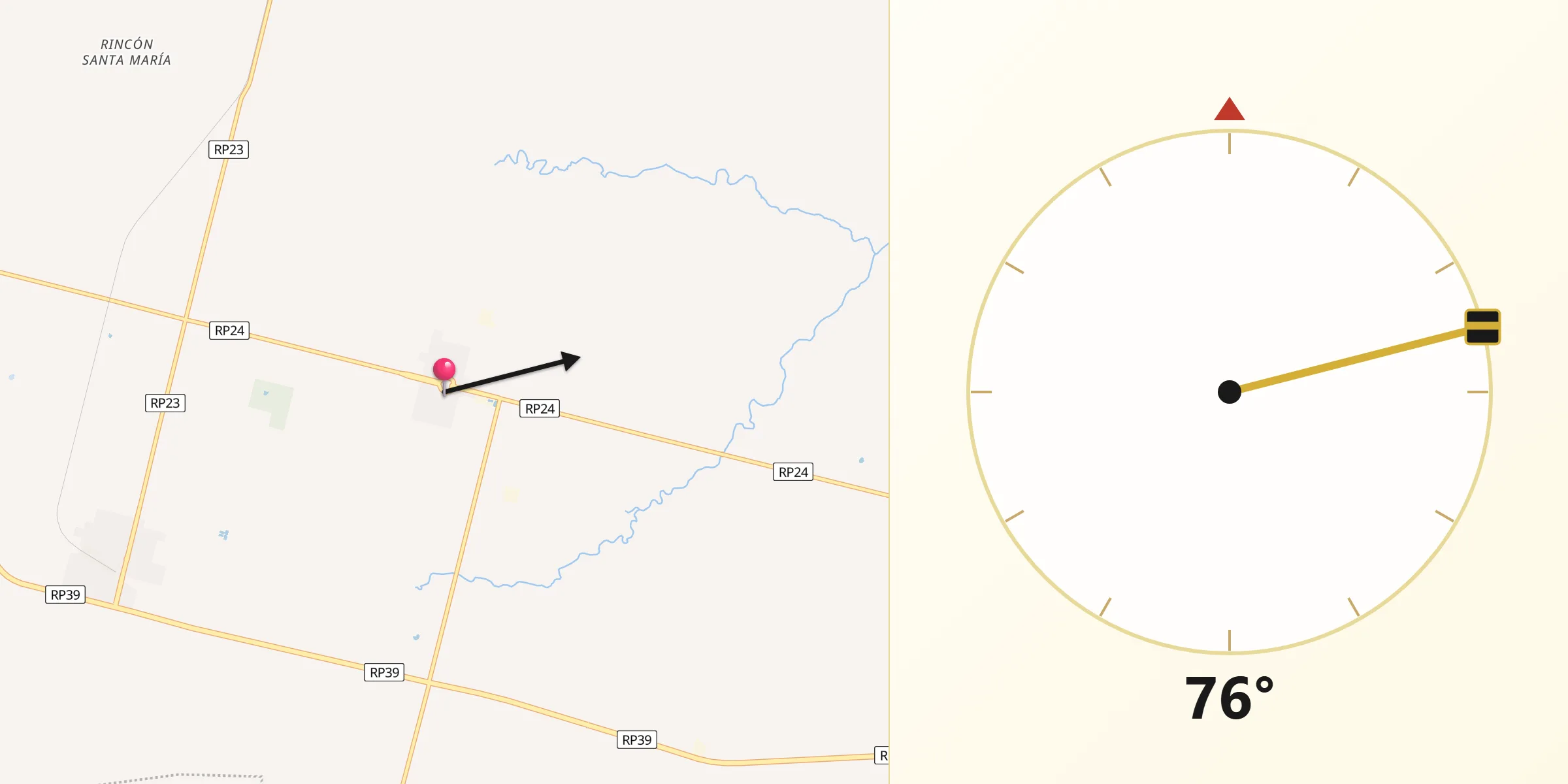 Dirección de la Qibla desde San Justo