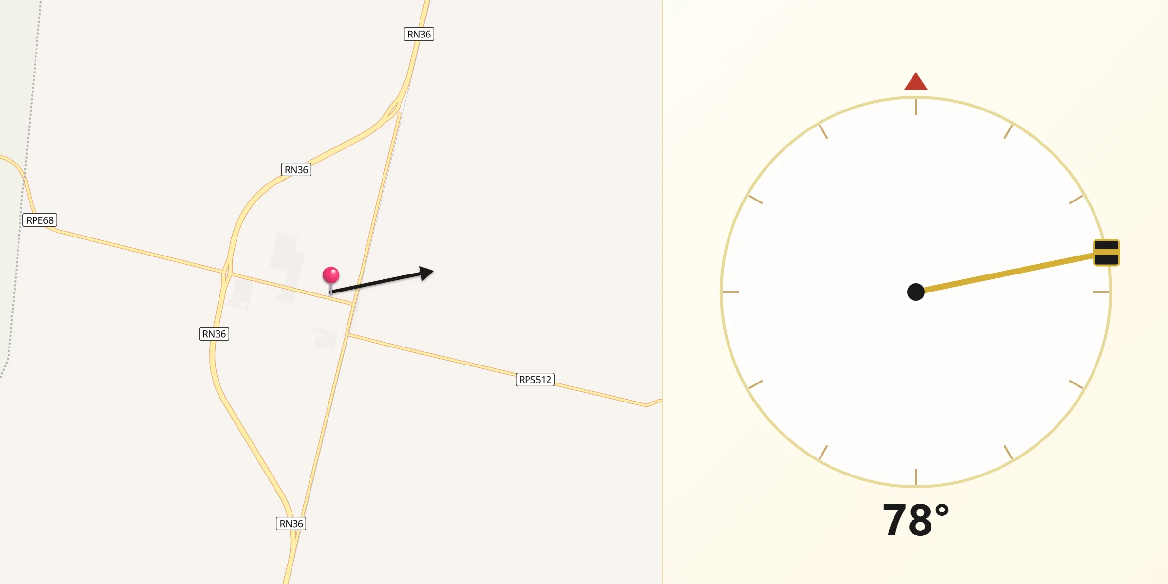 Dirección de la Qibla desde Berrotarán