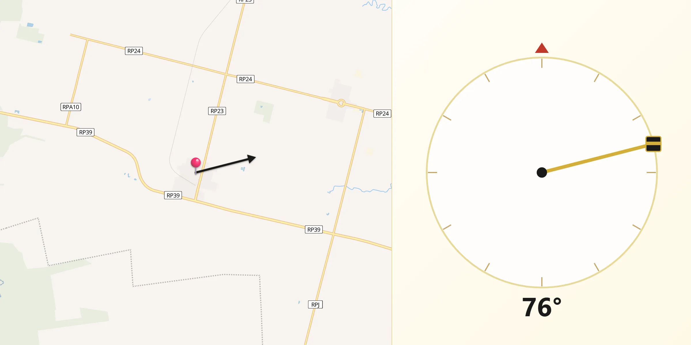 Dirección de la Qibla desde Caseros