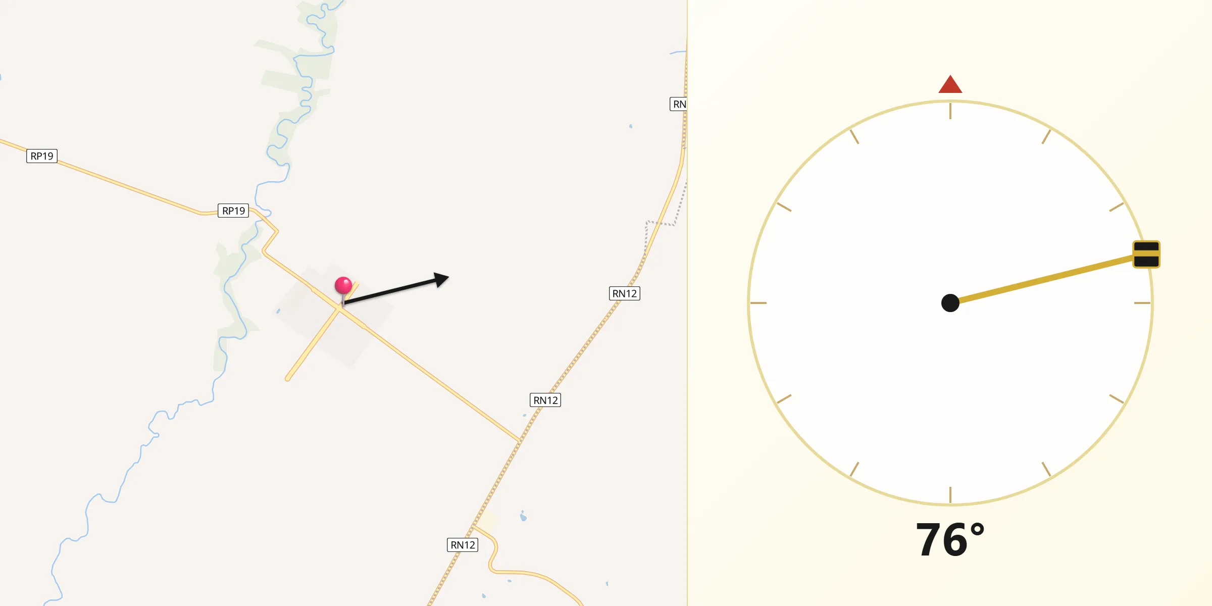Dirección de la Qibla desde Gobernador Mansilla