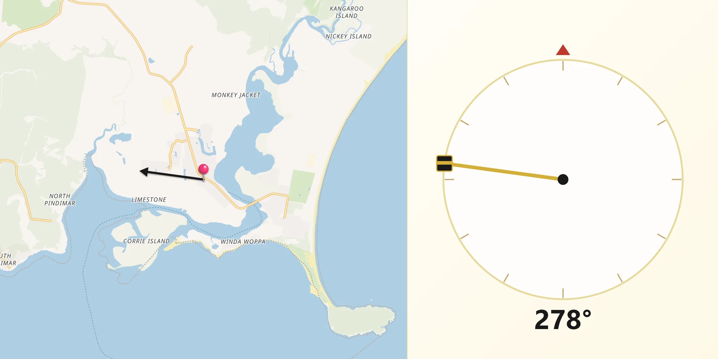 Qibla Direction from Tea Gardens