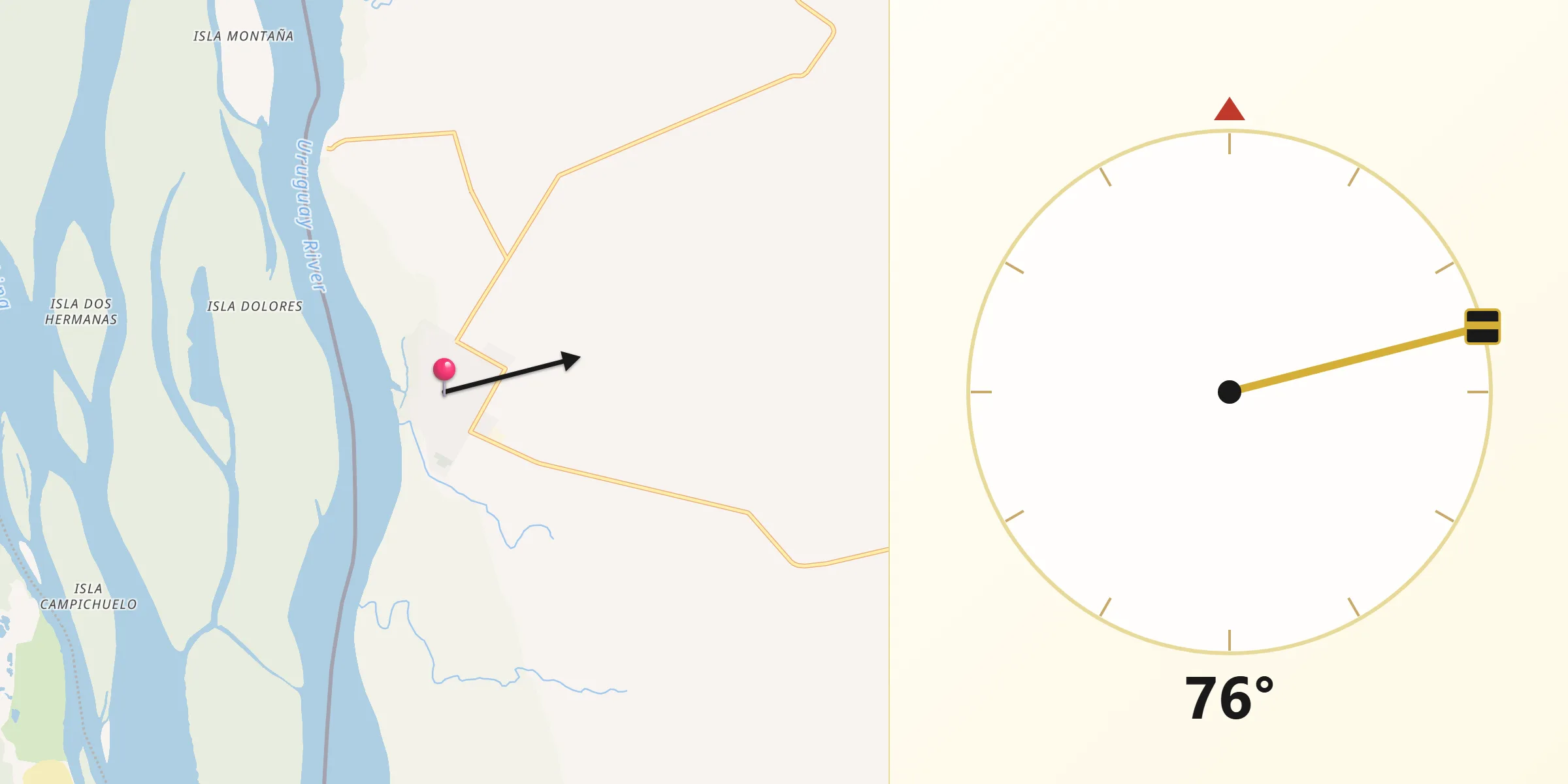Dirección de la Qibla desde San Javier
