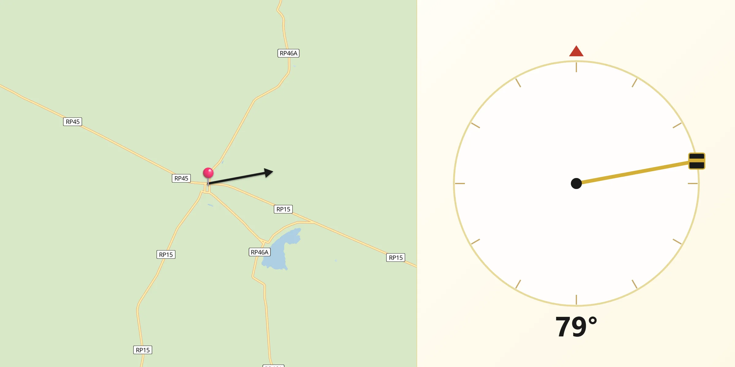Dirección de la Qibla desde Villa General Roca