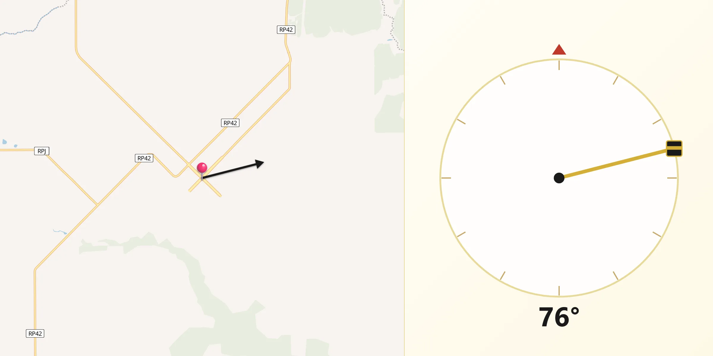 Dirección de la Qibla desde Colonia Elía