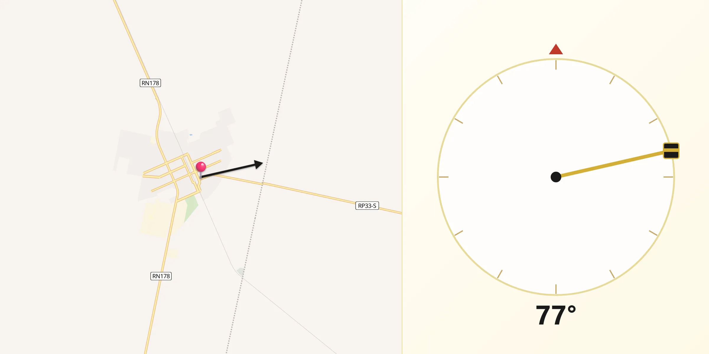 Dirección de la Qibla desde Las Parejas