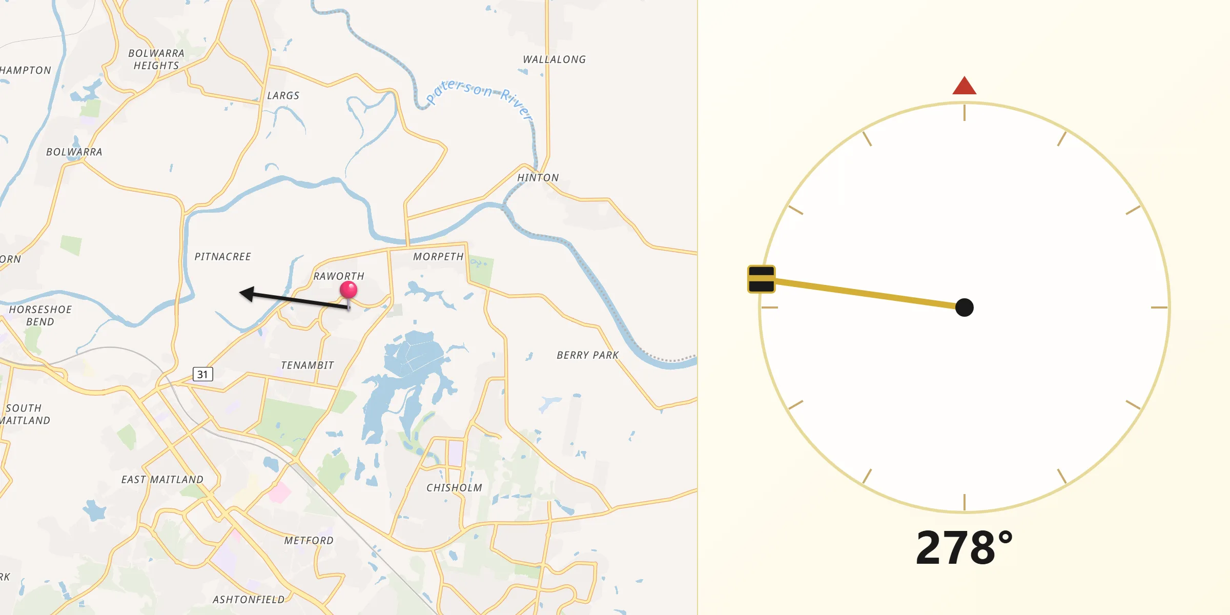 Qibla Direction from Raworth