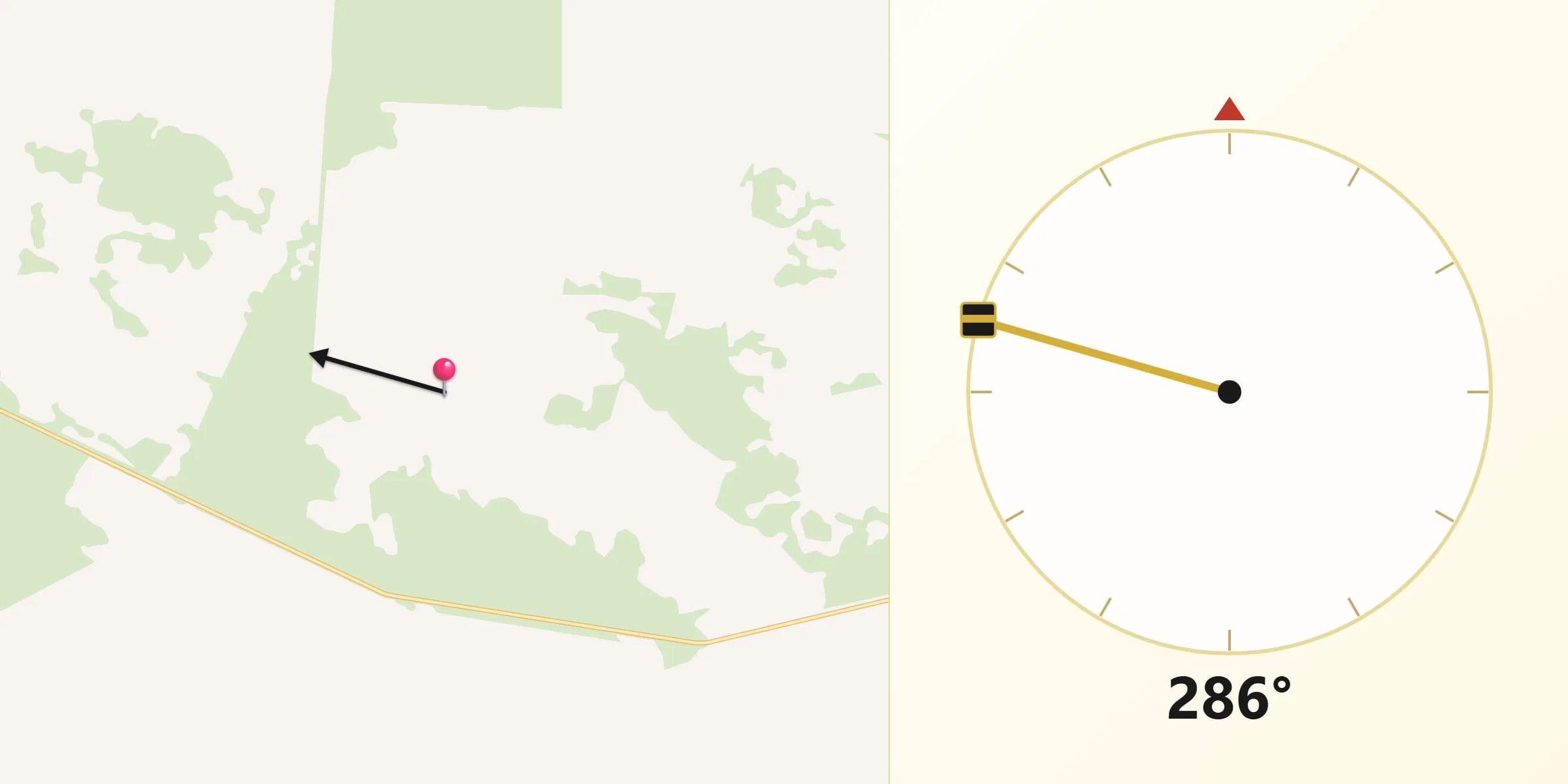 Qibla Direction from Streaky Bay