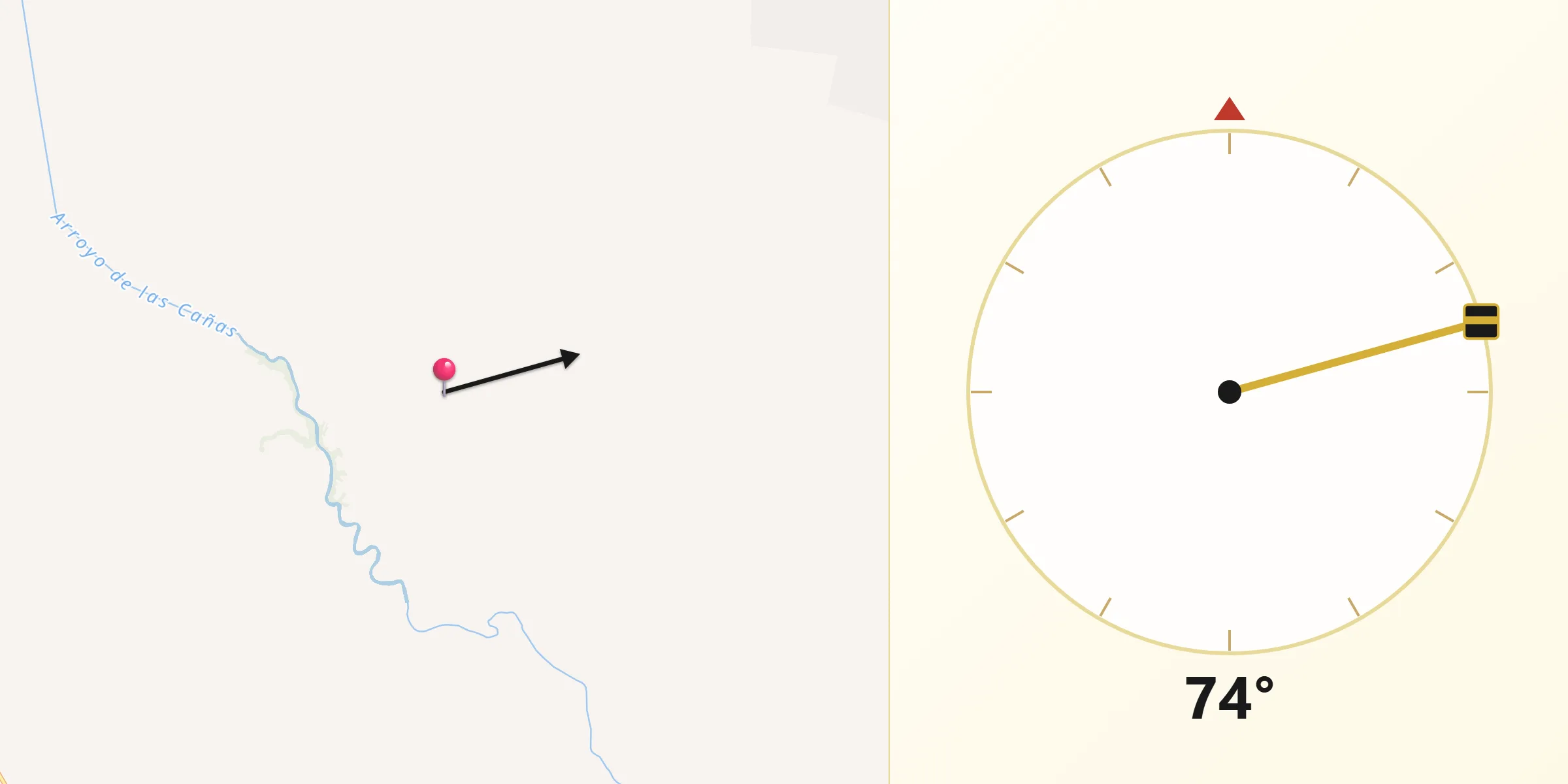 Dirección de la Qibla desde Blanquillo