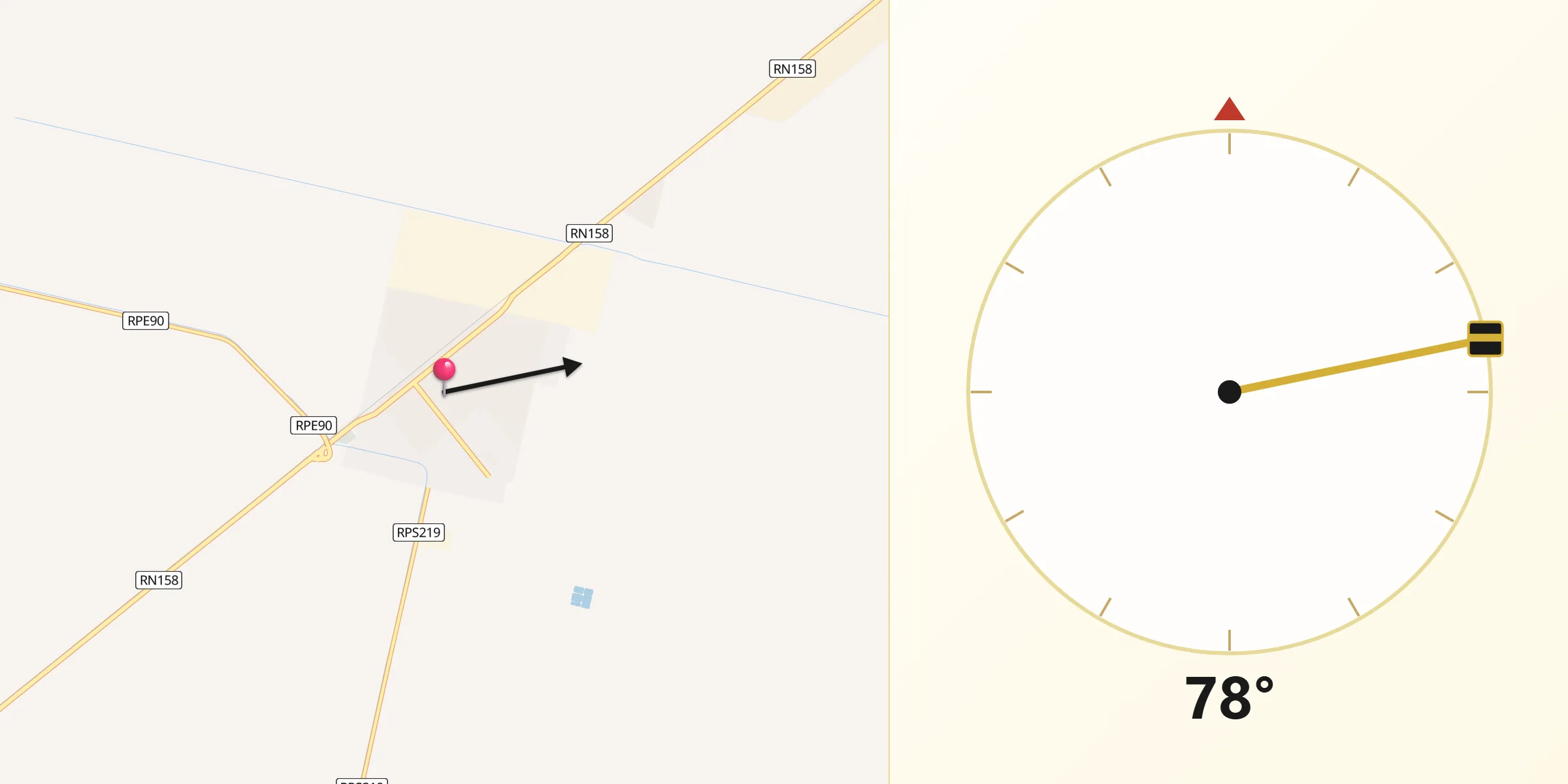 Dirección de la Qibla desde General Cabrera