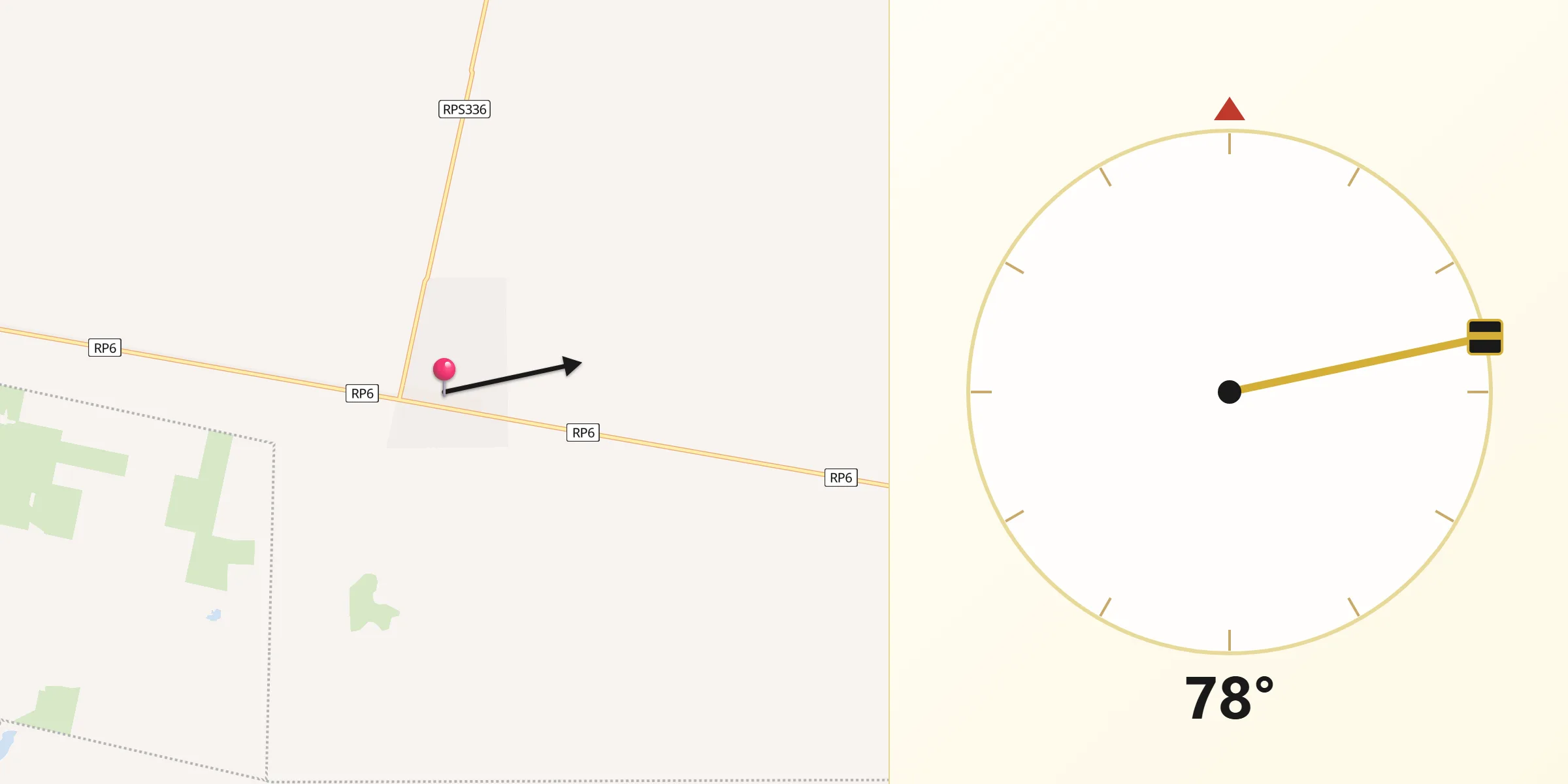 Dirección de la Qibla desde Idiazábal
